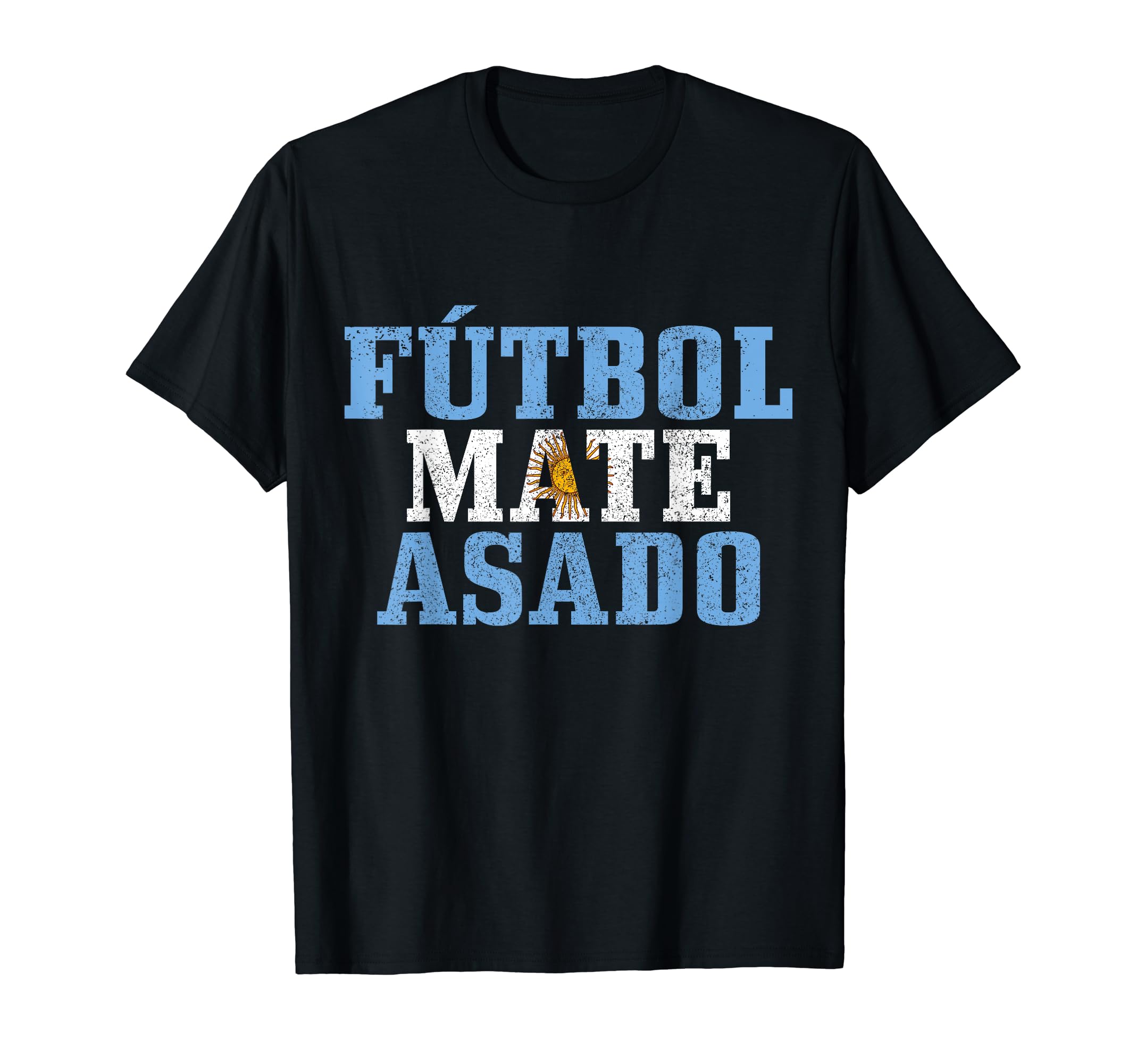 Futbol Mate Asado Argentina Argentinian Flag Pride Vintage T-Shirt