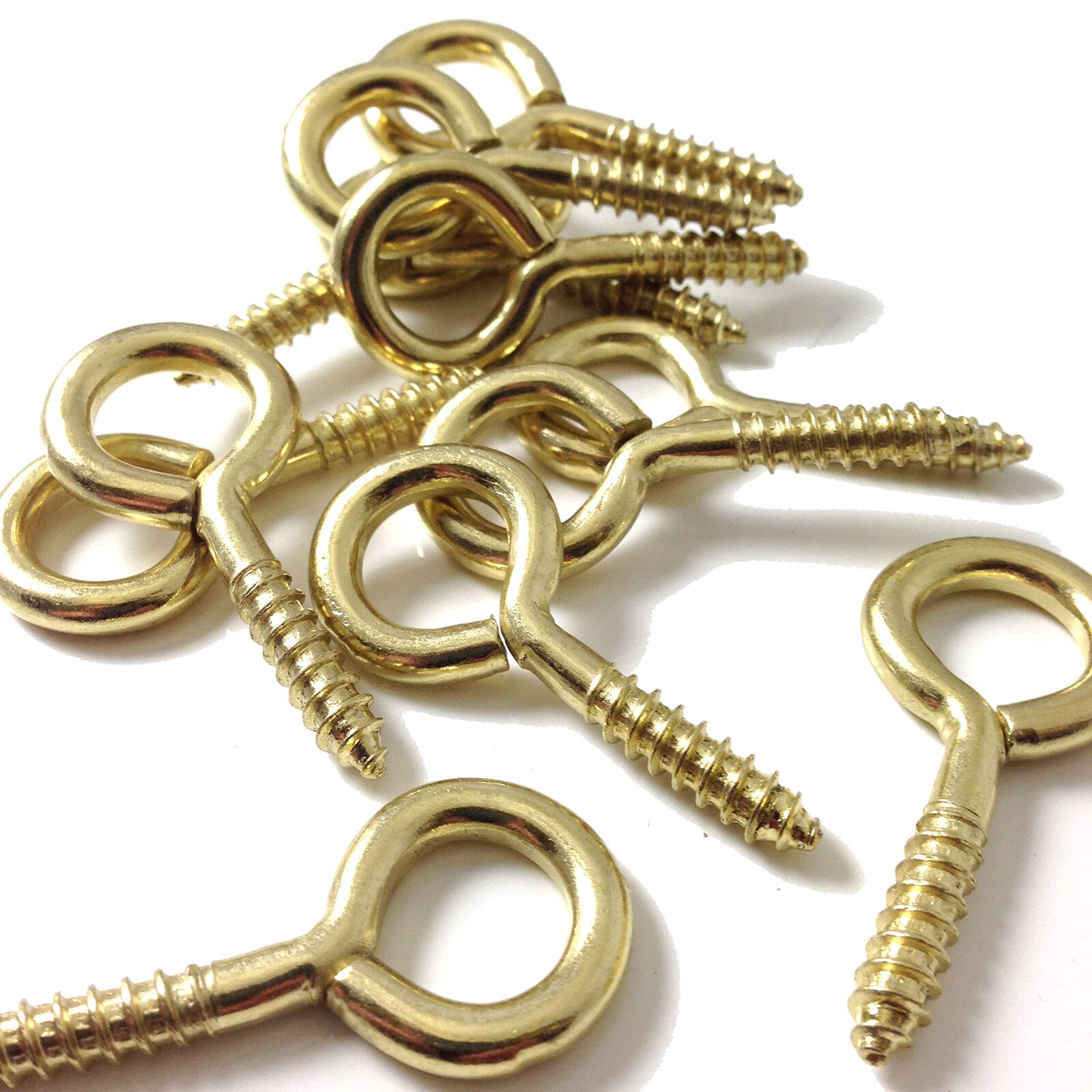 Merriway Brass Bh02310 (25 Pcs) Eb Picture Mirror Frame Screw-In Eye, Plated 14Mm (9/16 Inch) - Pack Of 25 Pieces