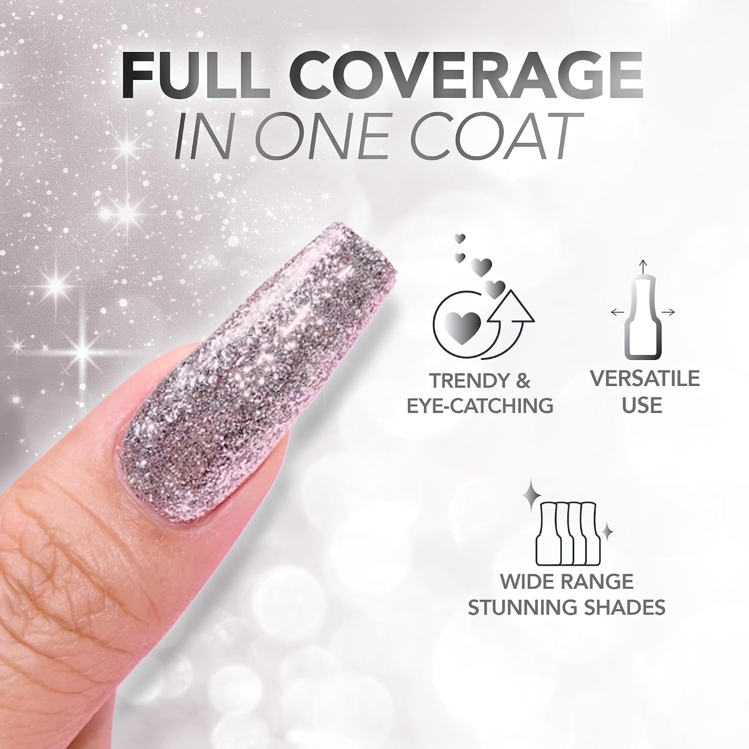 Kiara Sky Platinum LED UV Soak Off Gel FX (Shimmering Lights - One Coat Foil Glitter)