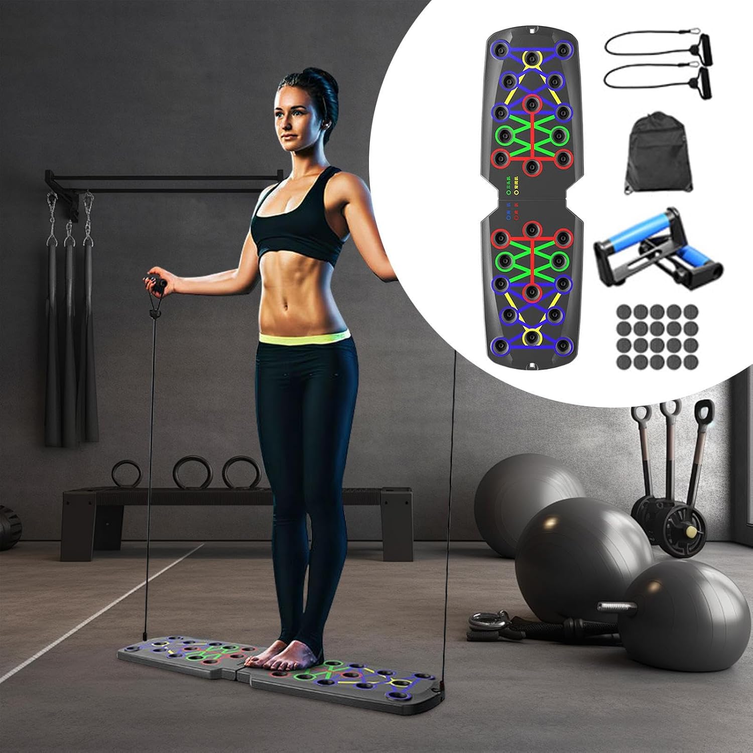 プッシュアップ機器 - 調節可能なインテリジェントカウントワークアウトボード ノンスリップハンドル付き | ポータブルワークアウトデ