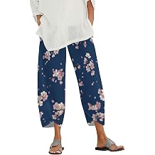 Palazzo Pants for Women Lightweight Elastic Waist Beach Comfy Walking Yoga Casual Active Work Trousers with Pockets
