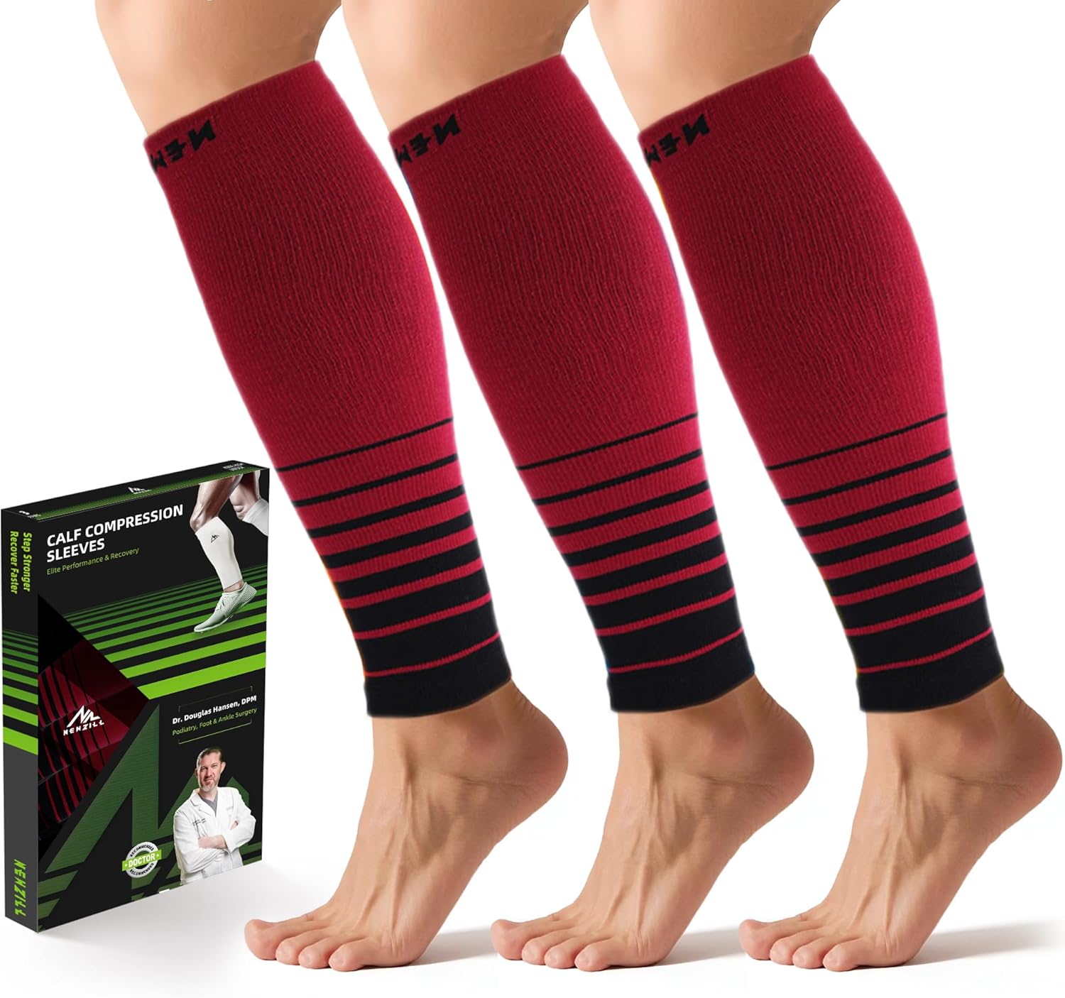 NEWZILL Compression Calf Sleeves (20-30mmHg) for Men & Women Perfect Option to Compression Socks for Running Travel Nursing