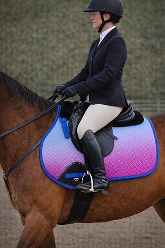 Miniatura 6 de CHALLENGER Caballo Inglés Contorneado Acolchado All Close Contact Trail Saddle Pad Ombre 72172