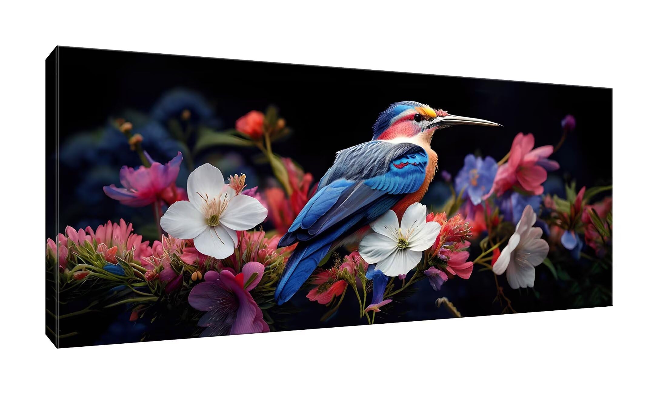 Malen Nach Zahlen Erwachsene xxl, Paint by Numbers Malen Nach Zahlen Vögel Blumen, DIY Geschenk Art mit Pinseln und Acrylfarben Handgemalt Ölgemälde Leinwand für Home Décor, Ohne Rahmen 80x160cm W-109