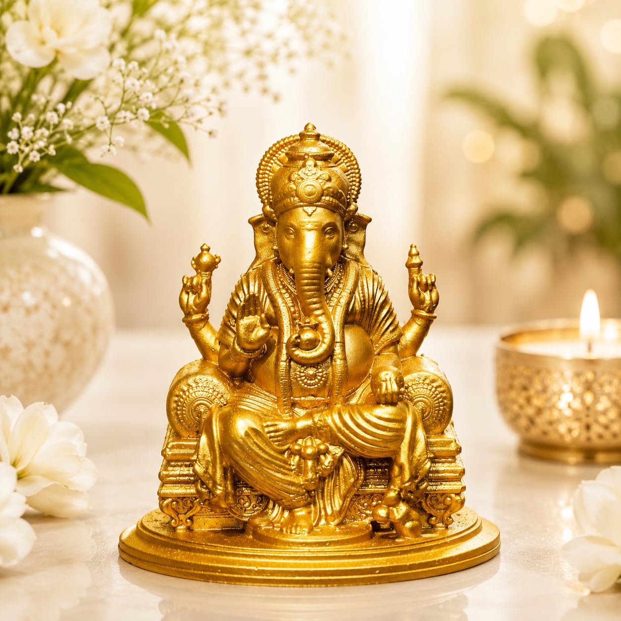 Handcrafted Ganesha Idol - Lord Ganesha Figurine -4