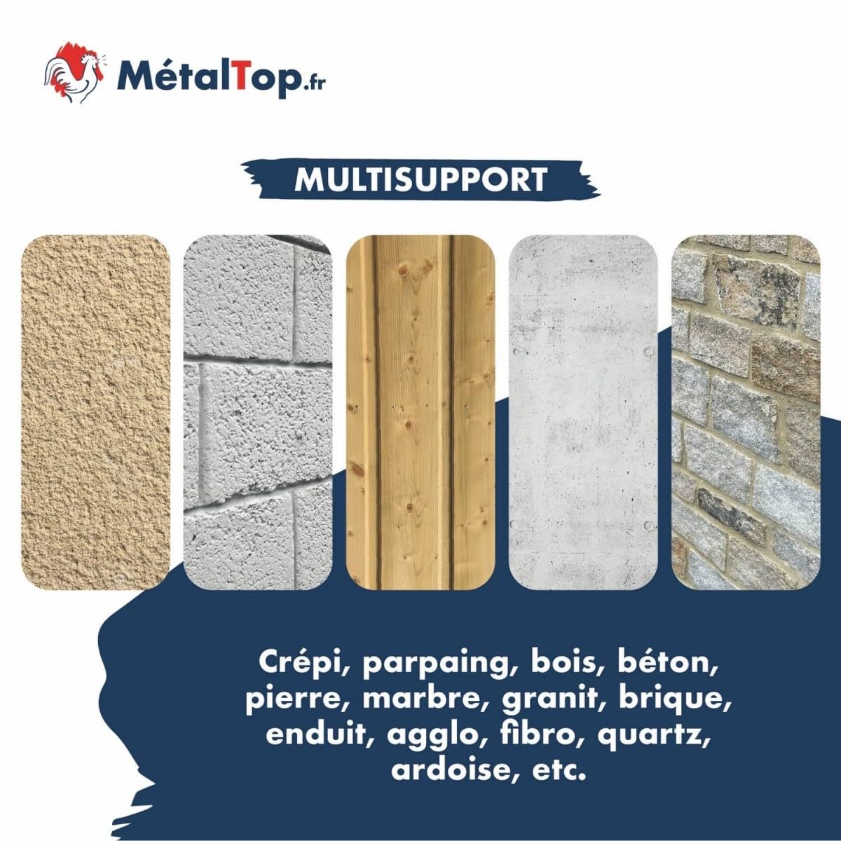 Metaltop - Peinture Facade - Blanc pur - RAL 9010-1 L - Microporeuse, idéale pour murs extérieurs en rénovation ou neuf