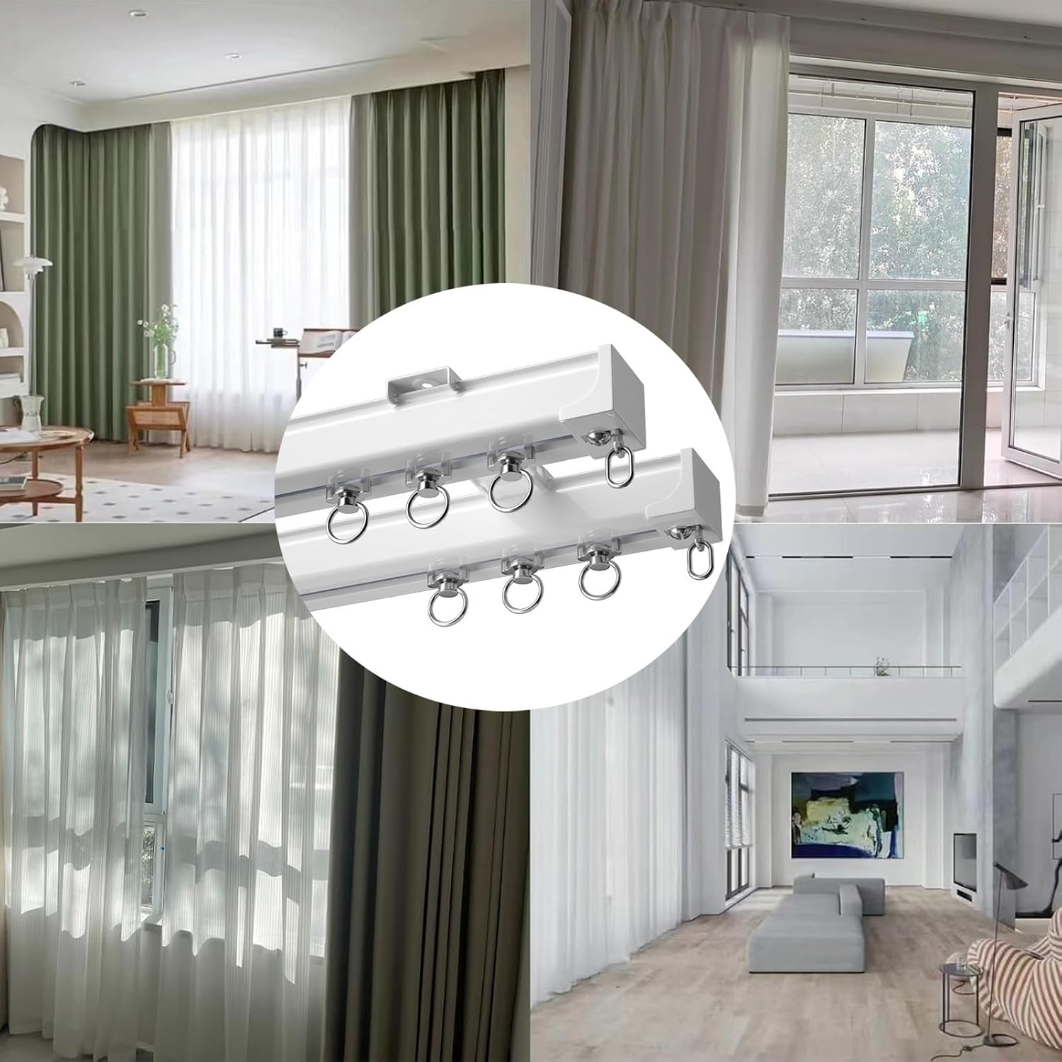 重量アルミ合金 カーテンレール カーテンロッド 50cm 200cm 400cm