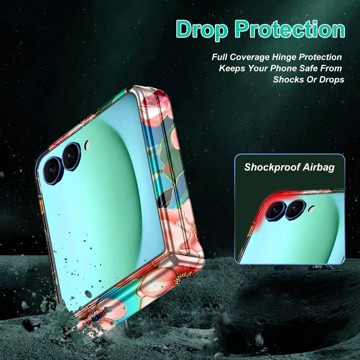 Hekodonk for Galaxy Z Flip 7 Case,[Compatible with MagSafe][Built-in Screen Protector][Hinge Protection],Magnetic Slim Shockproof Women Girls Case for Samsung Galaxy Z Flip 7,All Green
