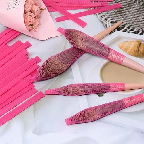Miniatura 6 de Honbay 100 protectores de brochas de maquillaje reutilizables expandibles para brochas de maquillaje brochas de pintura borlas de bolso brote de