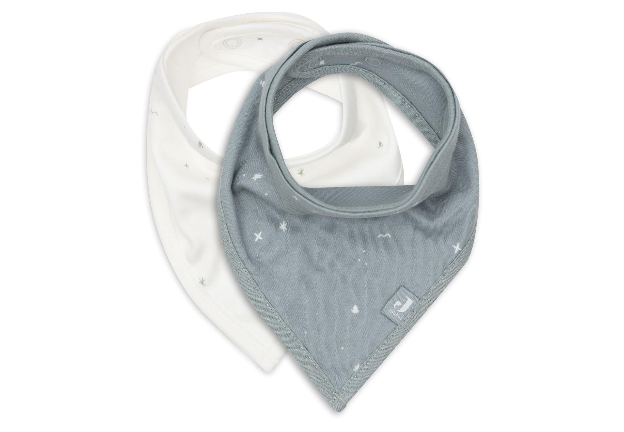 Jollein Sabberlätzchen Baby - Bandana - Twinkling, Sea Green - 2er Pack - 100% Baumwolle - Mit Klettverschluss - Babylatz - Lätzchen Baby