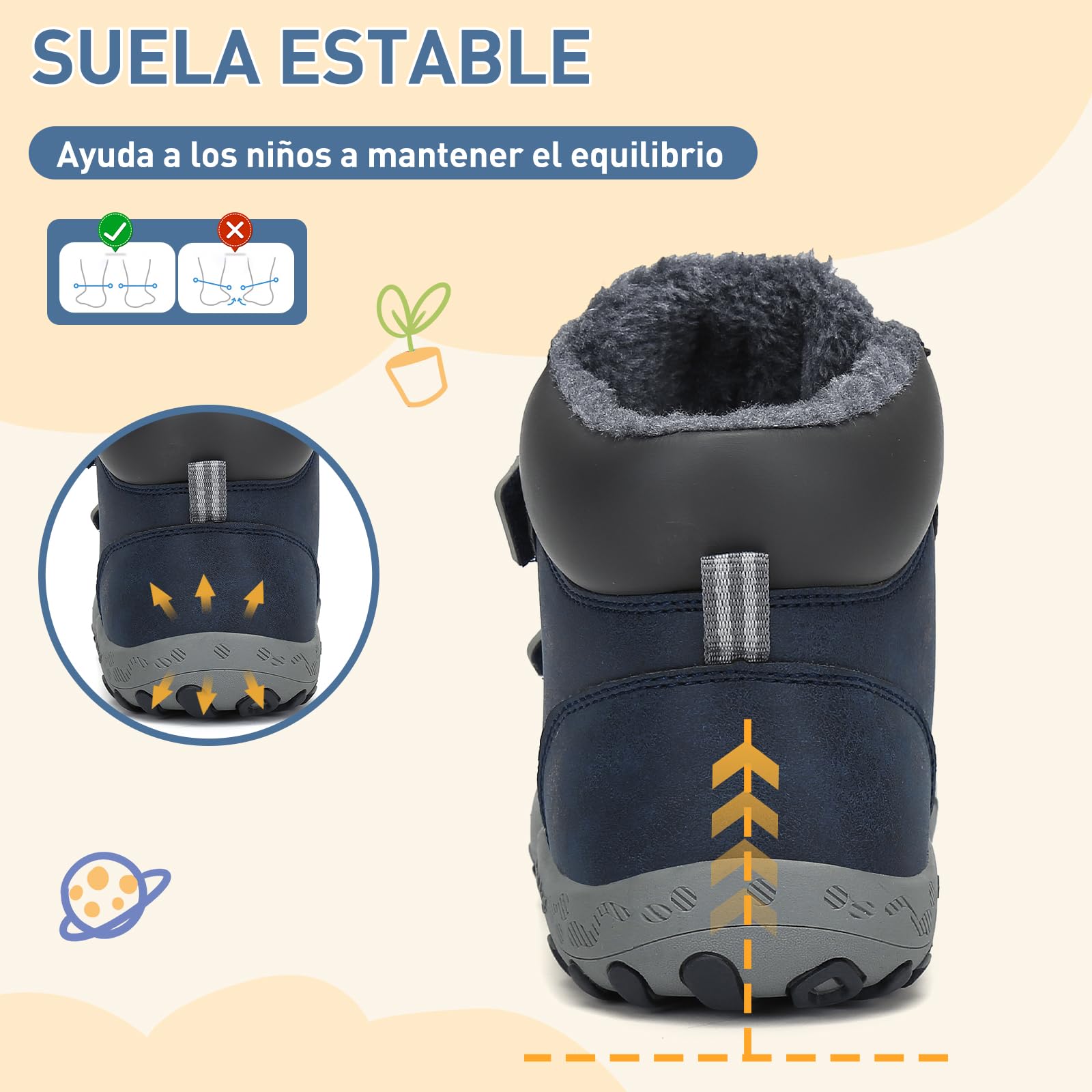Mishansha Botas Nieves Niño Niña Antideslizante | Cómodas, Cálidos, Resistente al agua, Trekking, Invierno, Caminar, Acampada, Zapatillas de Senderismo