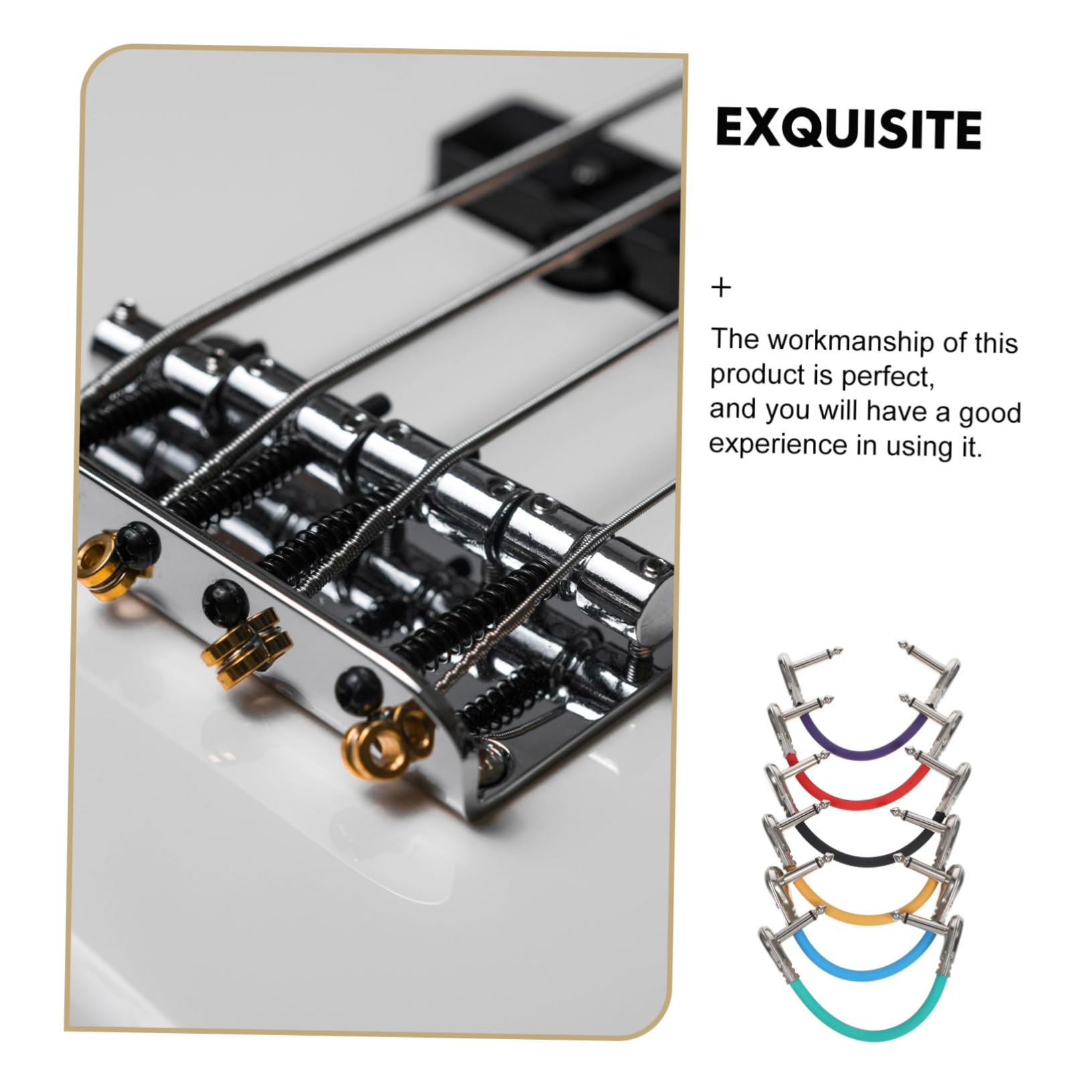 Cable de Conexión para Guitarra Eléctrica 15cm, 6 Unidades | Conector de Efectos 6, 35 Mono Macho a Macho, para Espacios Reducidos, Diseño Plug-and-play y Transmisión Óptima