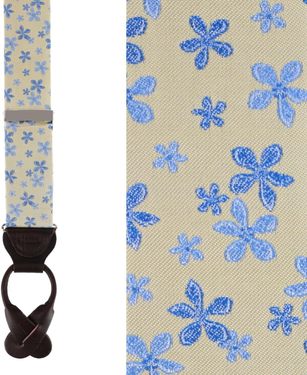 Trafalgar Men's Weldon Floral Silk Button End Braces (Suspenders)