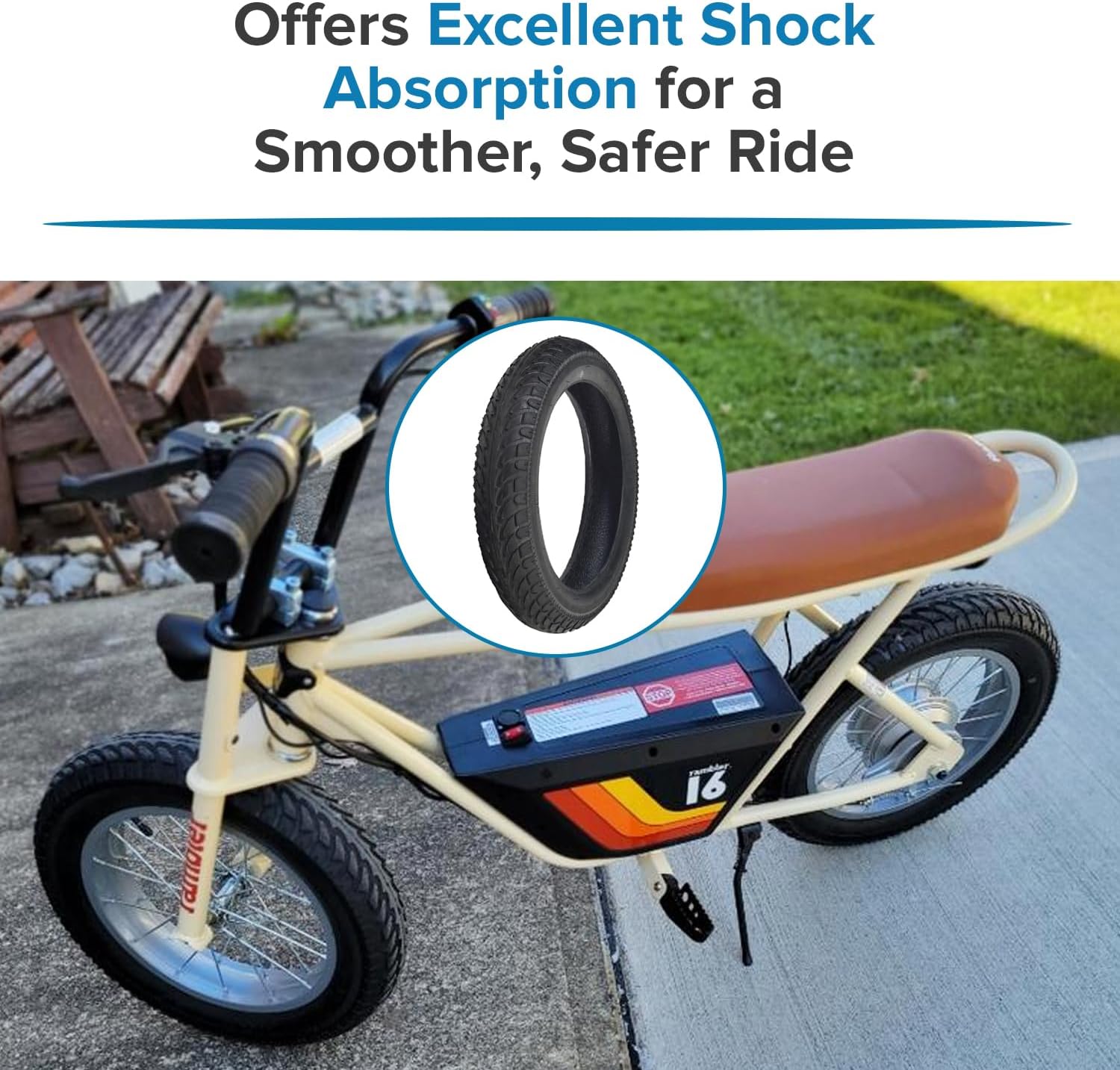 AlveyTech 16"x3.0" Pneumatic Tire for the Razor Rambler 16 Electric Mini Bike