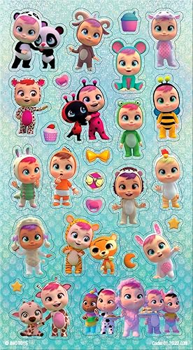 Miniatura 5 de Paper Projects 01.70.22.039 Mega Sticker Pack de bebés llorones | Producto oficial | Reutilizable en superficies no porosas, rosa, 13.8 in x 9.1 in