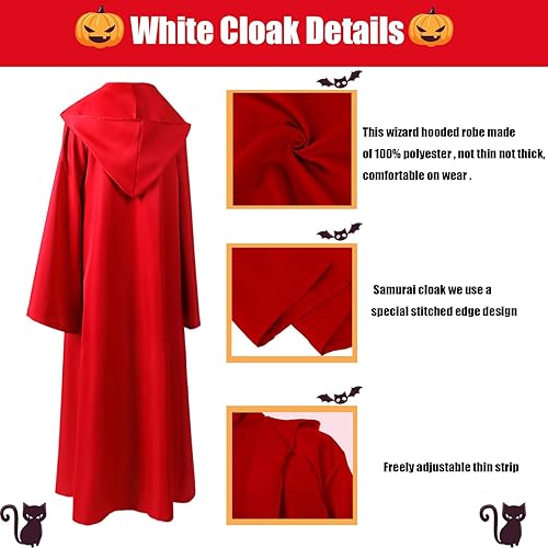 Vista 3 de Men Tunic Hooded Robe Cloak Knight Fancy Cool Cosplay Costume Halloween Costume Tunic Hoodies Robe Cosplay Capes