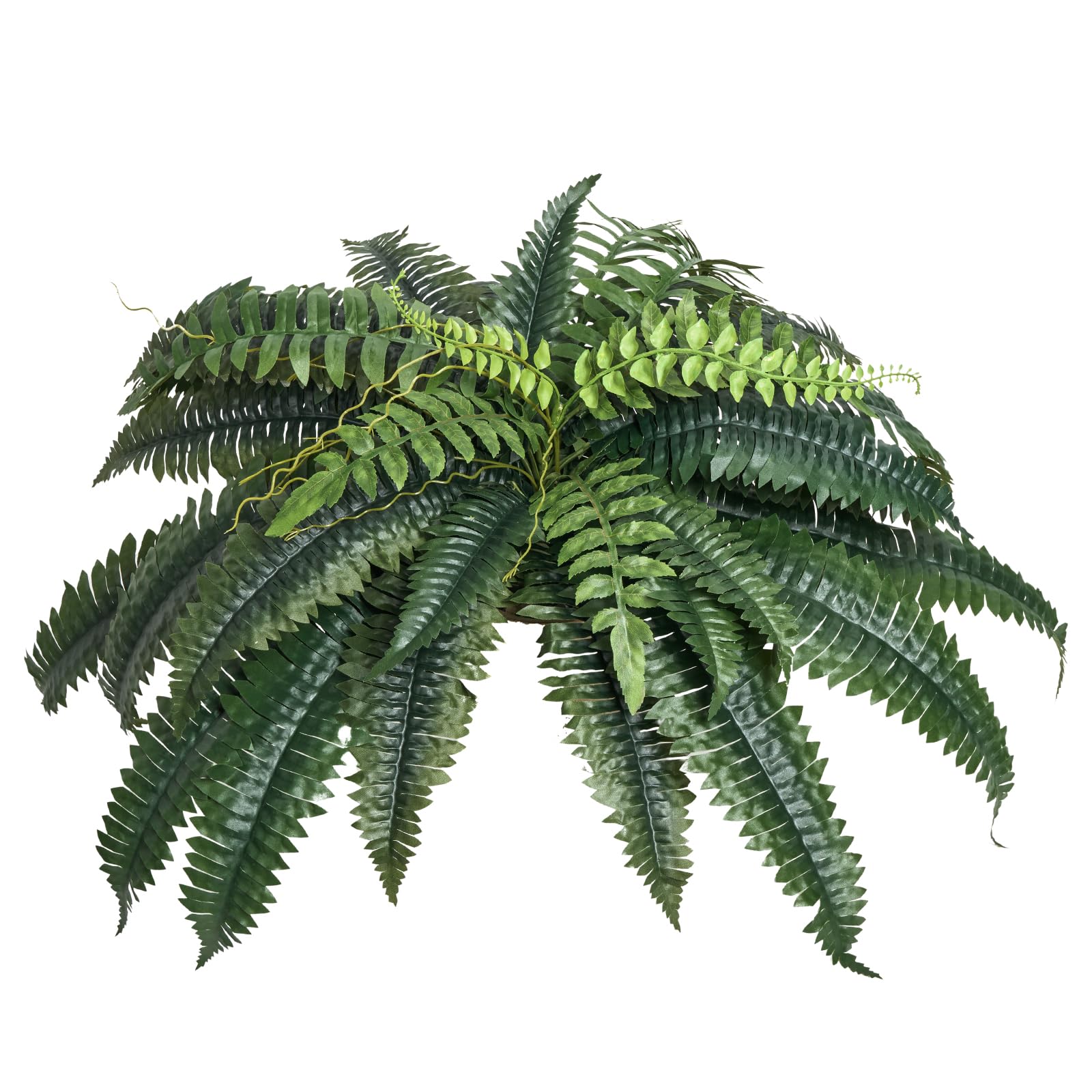 VEVOR Fougère Artificielle Lot de 2, Fausse Fougère de Boston 90-100 cm, Plante Suspendue 35 Feuilles, Décoration Intérieur Extérieur
