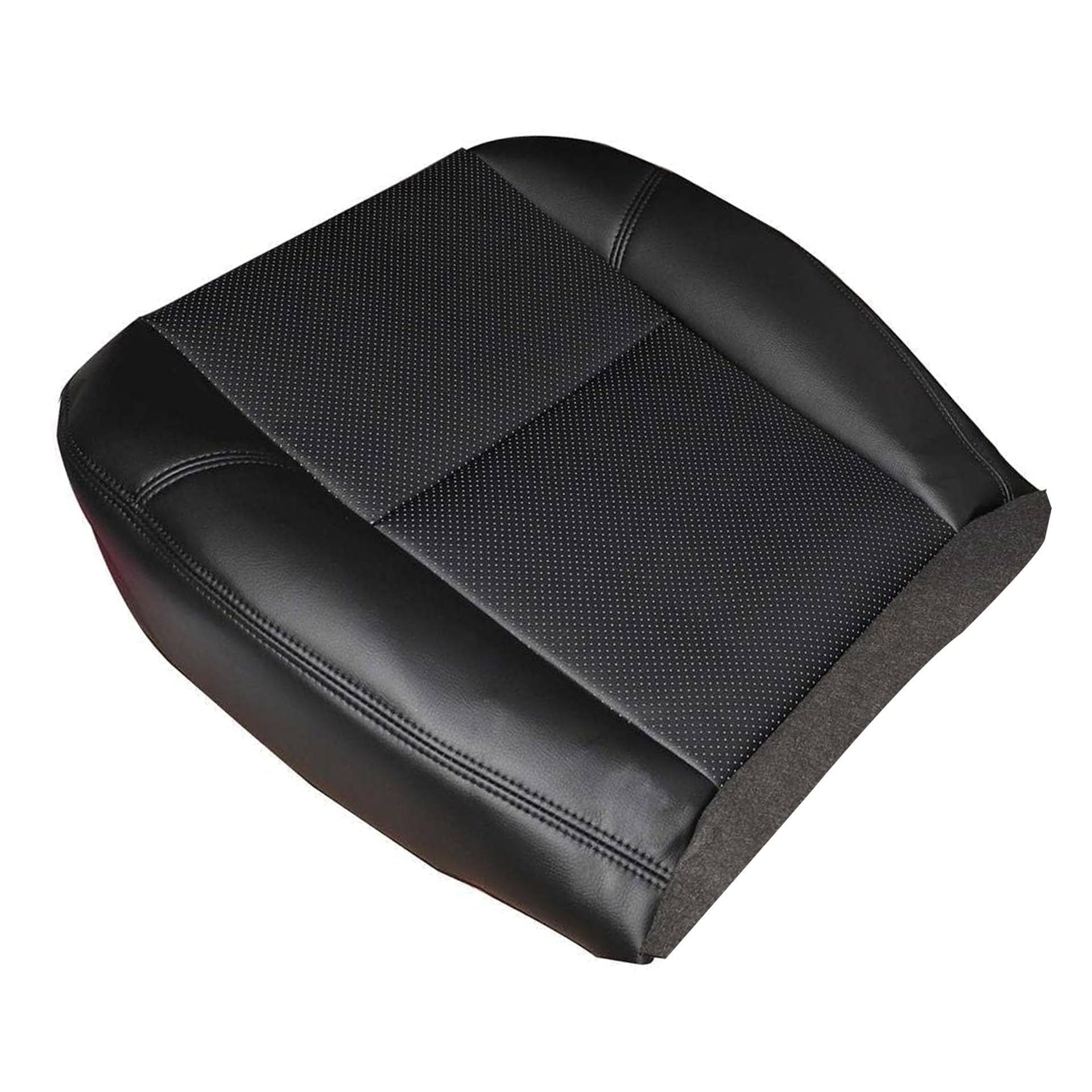 FZJDSD Leather Seat Cover - Front Bottom Replacement For Cadillac Escalade/ESV/EXT 2007-2014, Black Perforated - View #8