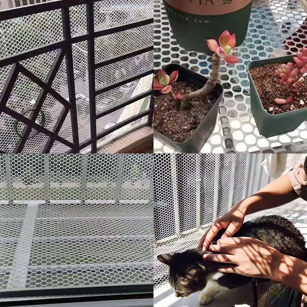 Katzennetz Für Balkon, Sicherheitsnetz Für Fenster, Schutznetz Gegen Herunterfallen Für Haustiere, Katzenschutz Innenfenster Gitter (0,8 Mm), Kunststoffzaun, Polyethylen(0.5mx5m)