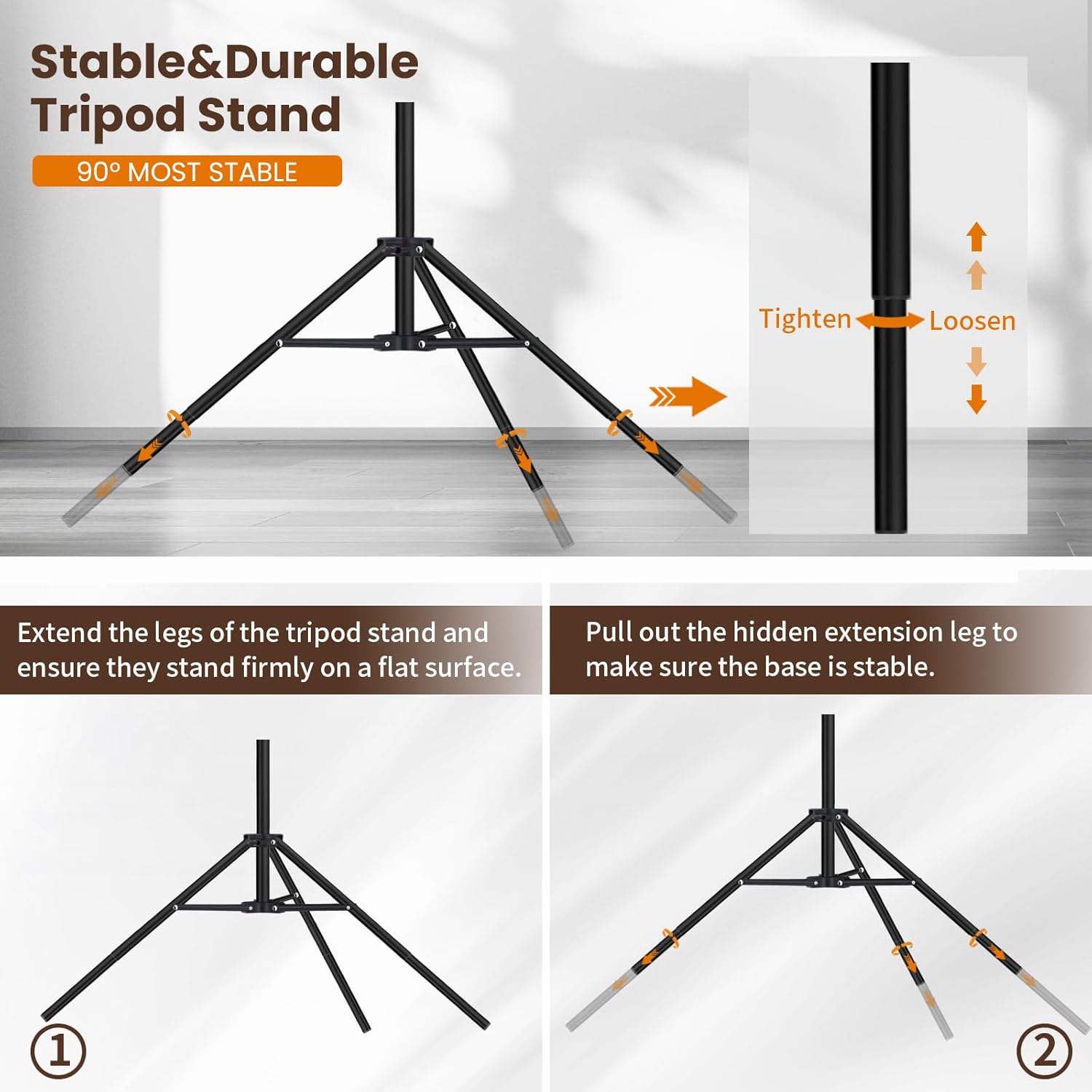 Backdrop Stand 10x8.5ft(WxH) Adjustable Backdrop Support Ground Kit with 6 Backdrop Clamps, Photography Photo Shoot Backdrop Stand for Parties Wedding, Display