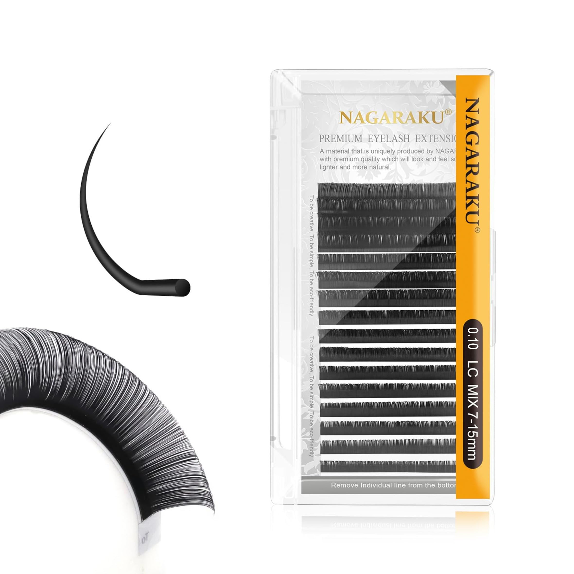 NAGARAKU Eyelash Extensions Individual Lashes - from Vettsy, Classic Mega Volume Matte Black Soft Natural Beauty Salon Professional Lash Supplies 16 Rows 7-15mm Mix Tray LC Curl 0.10mm-image-25