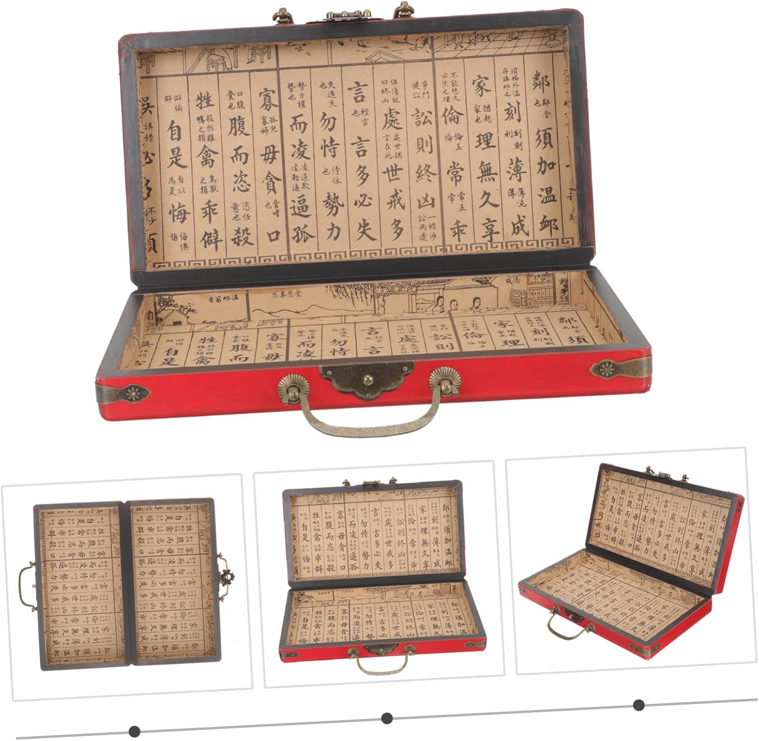 Vaguelly 木製雀収納ボックス ハンドル付き 蓋付き 家用ツールコンテナ お