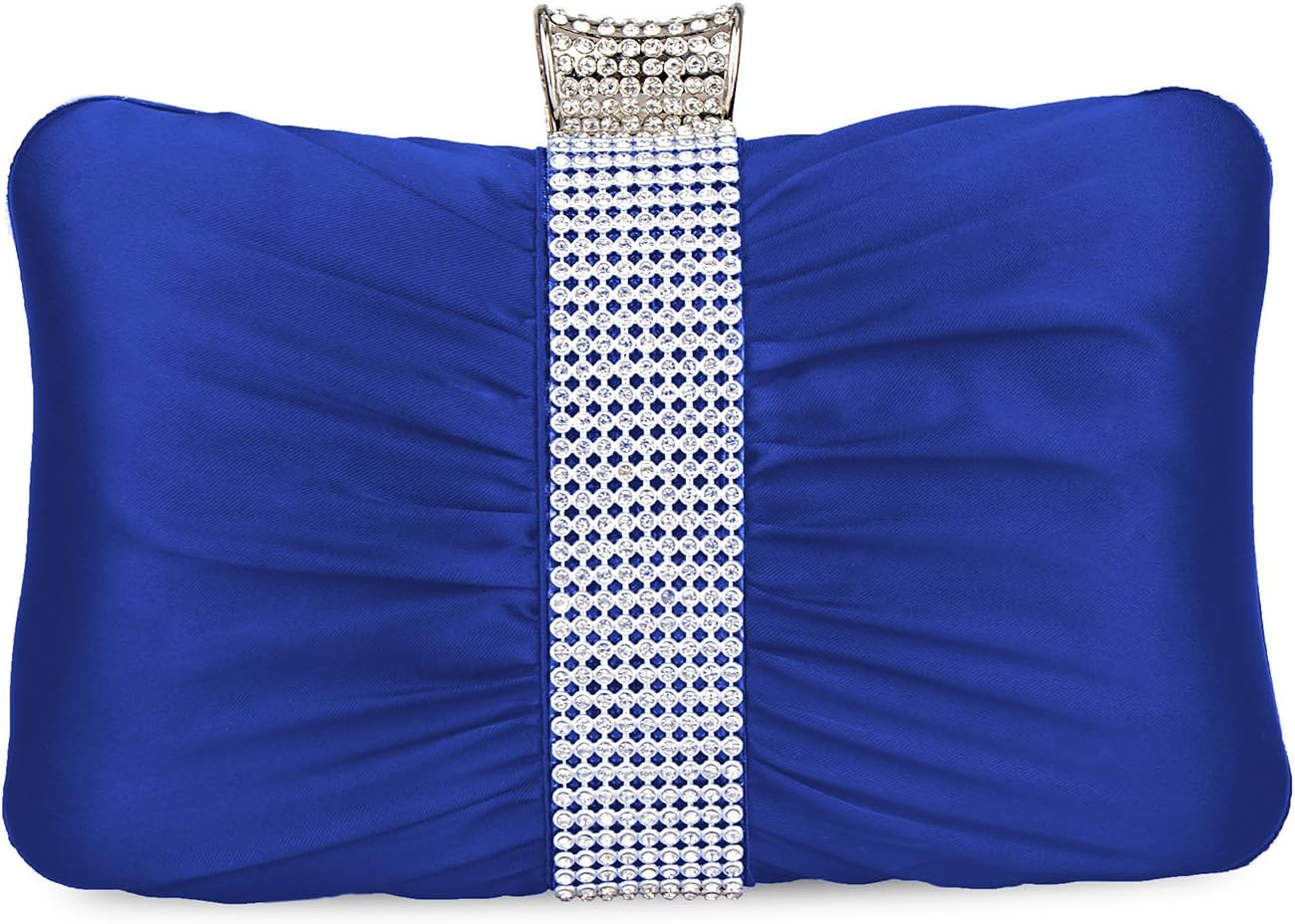 LIFEWISH Womens Pleated Satin Evening Handbag Clutch Bridal Purse PartyFor Prom Wedding Women/Girls(Blue)