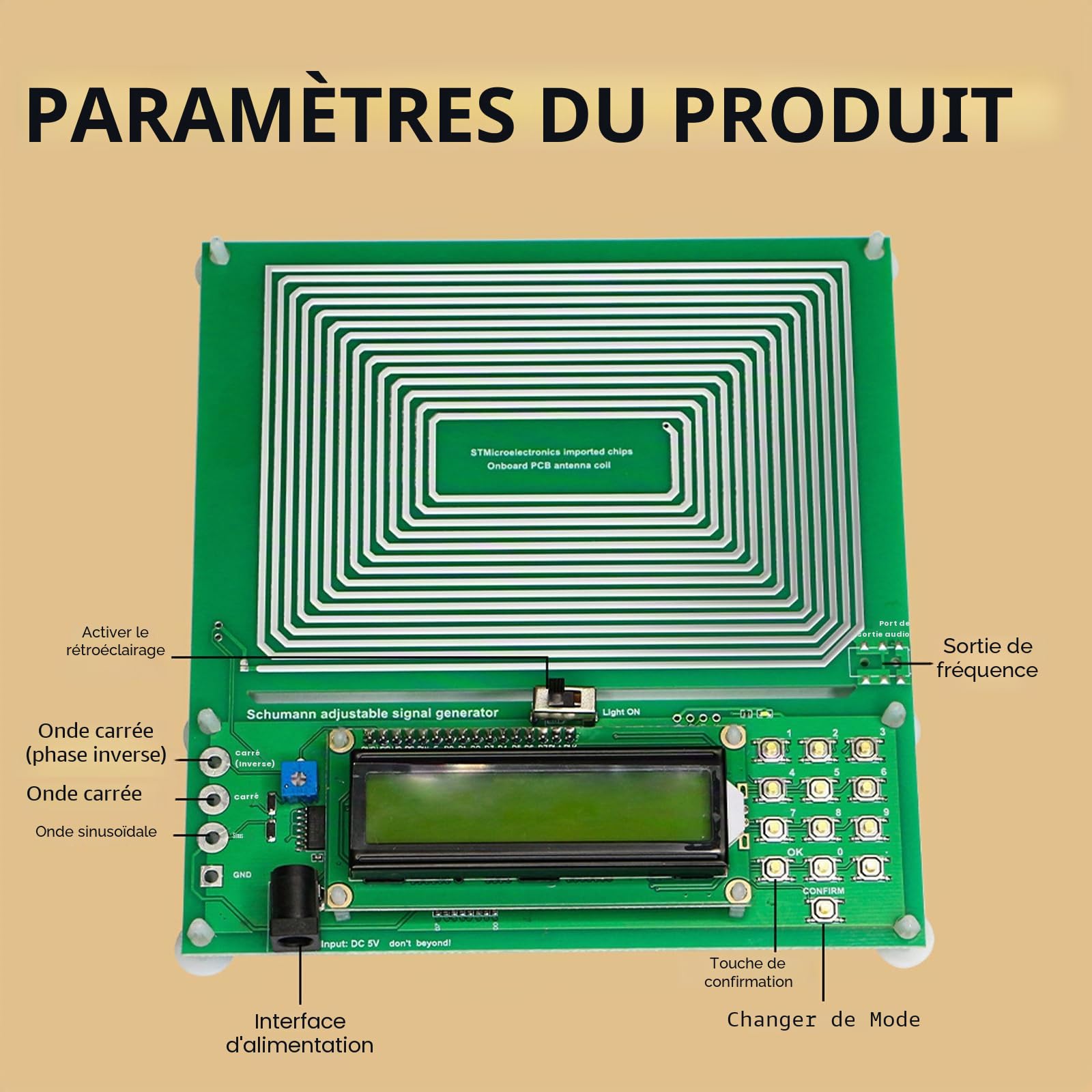 Résonateur Schumann, Générateur De Fréquence Schumann Générateur D'Impulsions Sinusoïdales Pures De 7,83 Hz Générateur De Fréquence De 0,01 à 100 000 Hz Générateur De Fréquence Pour L'aide Au Sommeil