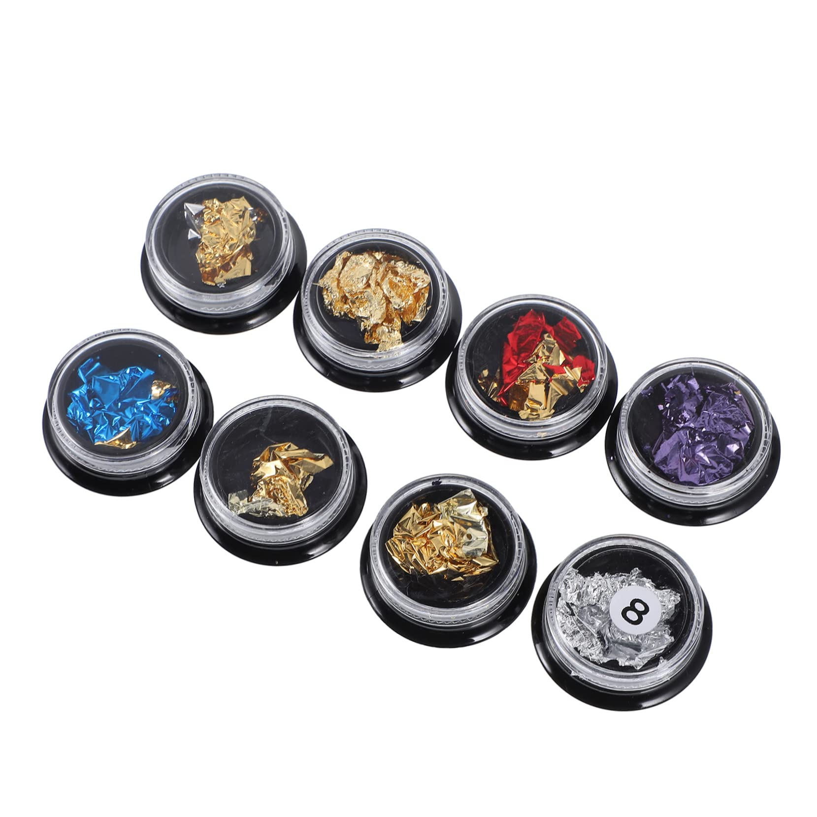 Nail Sticker 8 Boxes Nail Art Gold Foil Nail Sequins Cake Toppers Sequins for Crafts Manicure Foil Flakes ating Nail Foil Nail Flakes Manicure Accessories Gold Leaf 3d Work