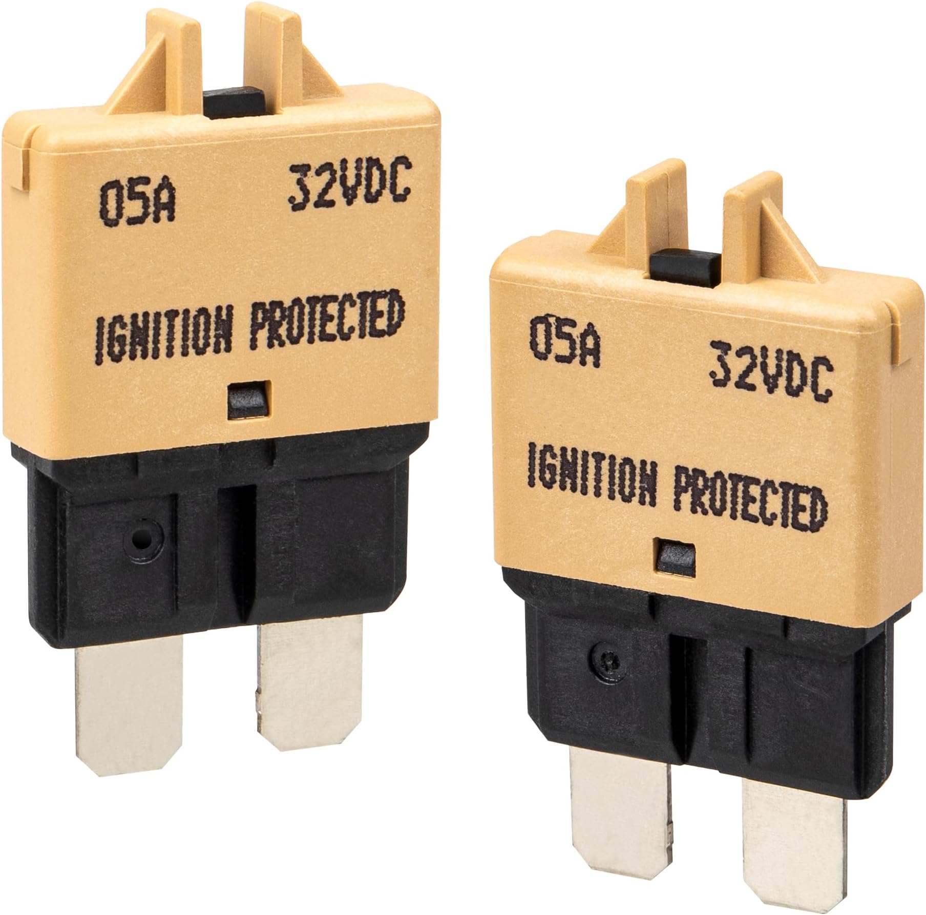 NuIth Manual Reset Mini Fuse Circuit Breakers 5A, E39 Low Profile ATO/ATC Circuit Breaker Blade Fuse 12V-32V DC 5A Re-settable Standard Blade Fuses for Car Truck RV Marine (2PCS-5A)