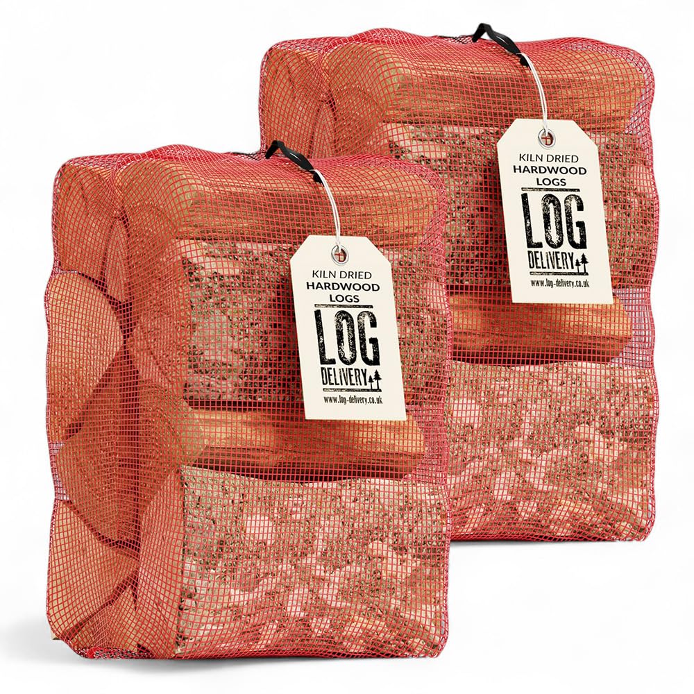 2 X HARDWOOD Nets Kiln Dried Firewood Logs, Perfect for Open fires, Wood Burning Stoves, Log Burners, Campfires, Fire Pits & Pizza Ovens