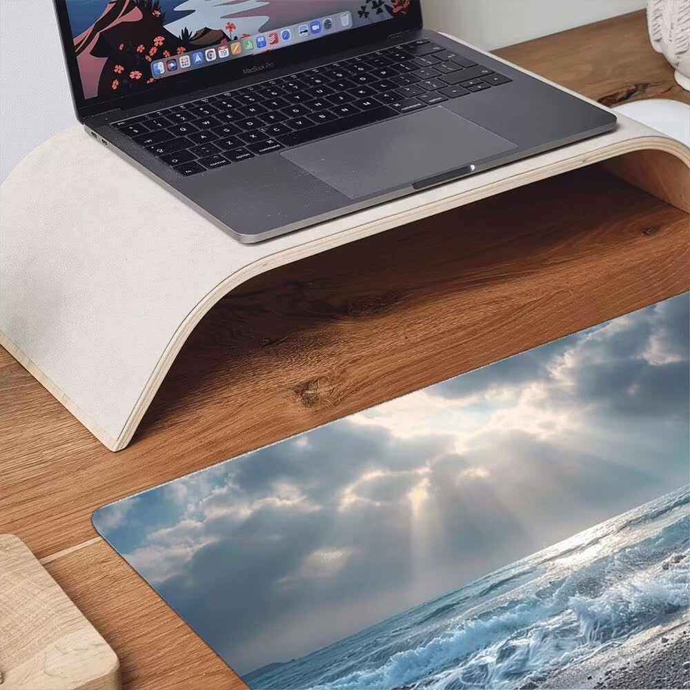Duża podkładka pod mysz do gier XXL 1200 x 600 x 3 mm z zszytymi krawędziami, trwała antypoślizgowa podstawa z naturalnej gumy, zmywalna podkładka pod klawiaturę, nadaje się do gier, domu biura