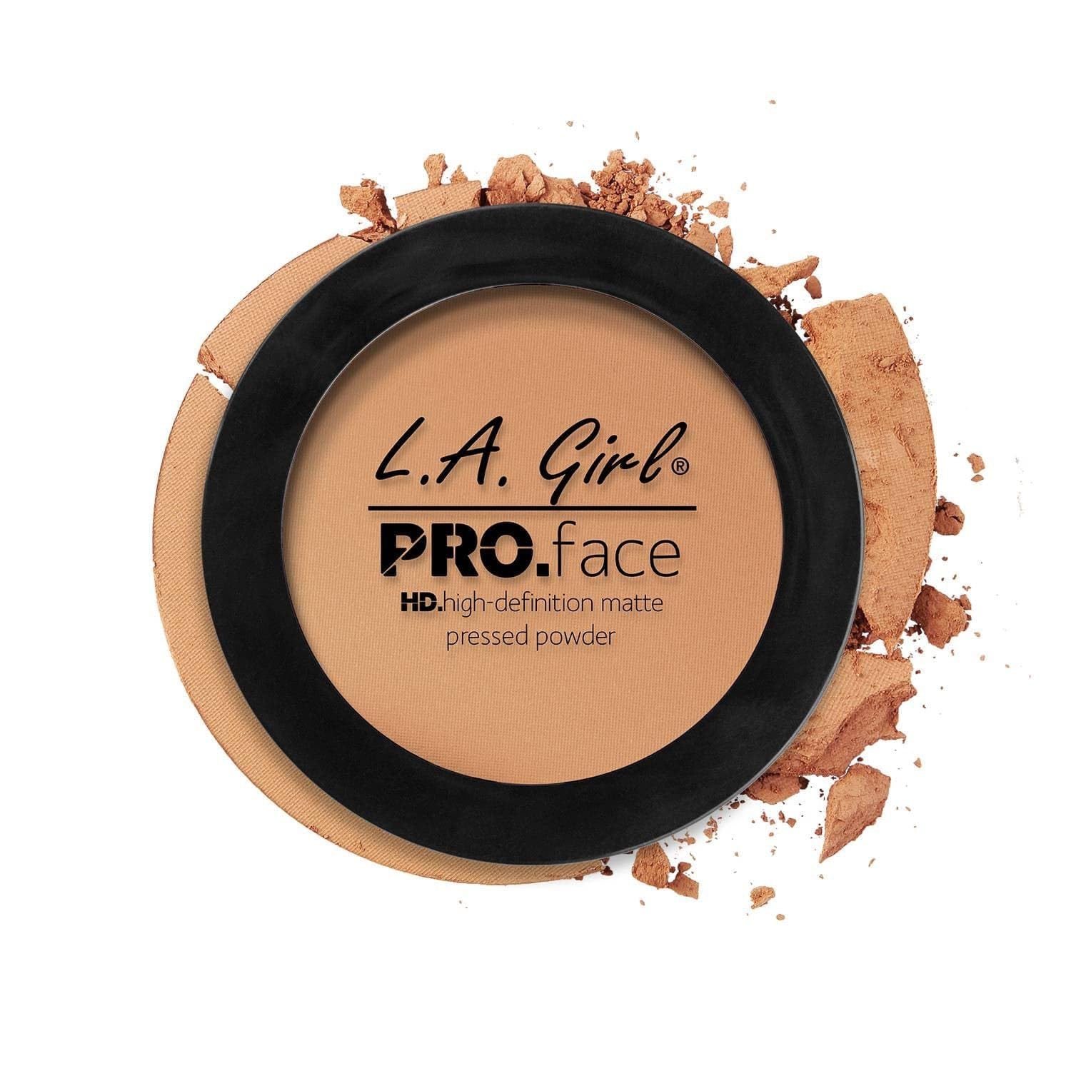 L.A. Girl PRO.Face Matte Pressed Powder, Warm Honey GPP607 - Flawless, Long Lasting Matte Finish with Sheer to Buildable Coverage & Oil Control - Vegan, Travel Compact with Mirror and Sponge