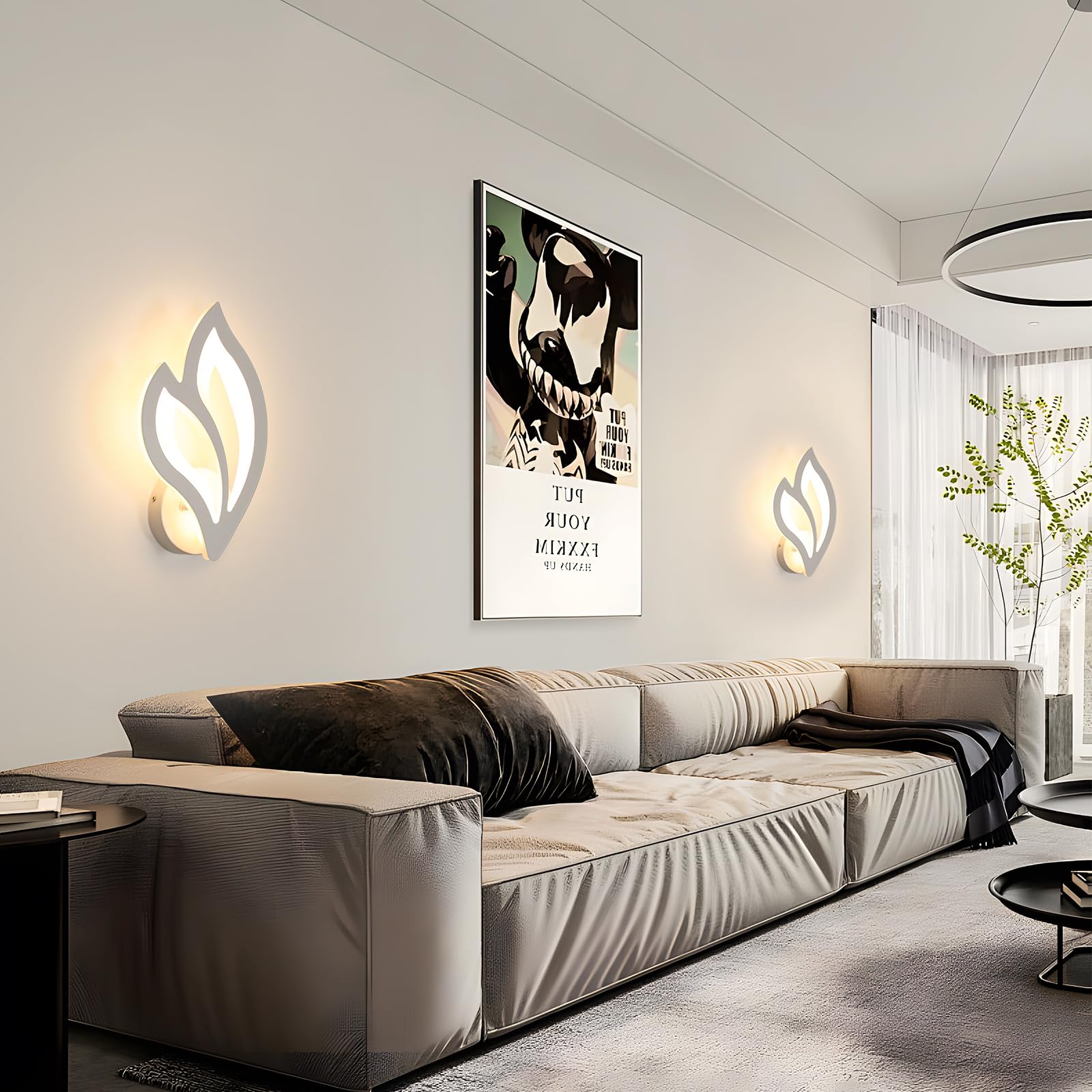 2 Stück LED Wandleuchte Innen Moderne, 13W Warmweiß 3000K | Blumenförmige Wandlampe, Wandleuchte LED aus Acryl für Schlafzimmer Flur Wohnzimmer Treppe Verwendet