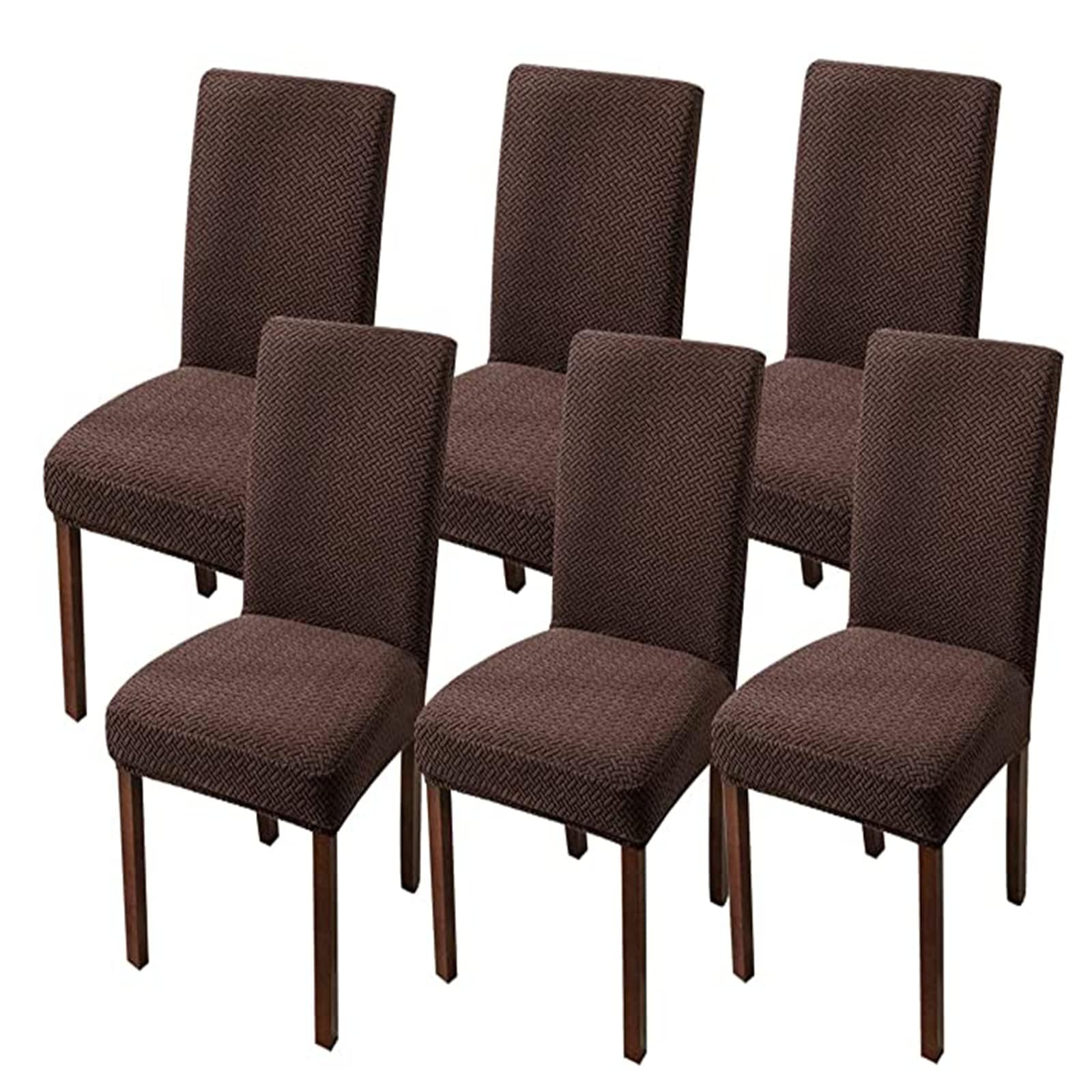 PBTMCD Chair Covers, Stretch Dining Chairs Slipcovers Elastic Removable Washable Protectors For Room Hotel Banquet Ceremony(#7,6pcs)