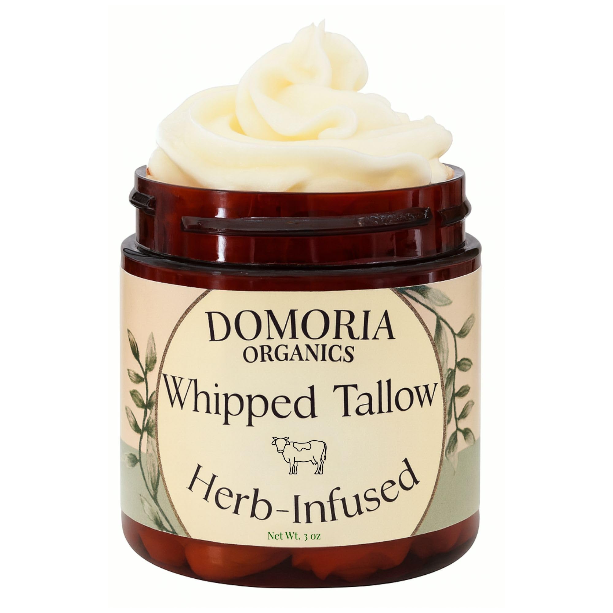 Domoria Organics Grass-Fed Tallow Balm, Herb-Infused