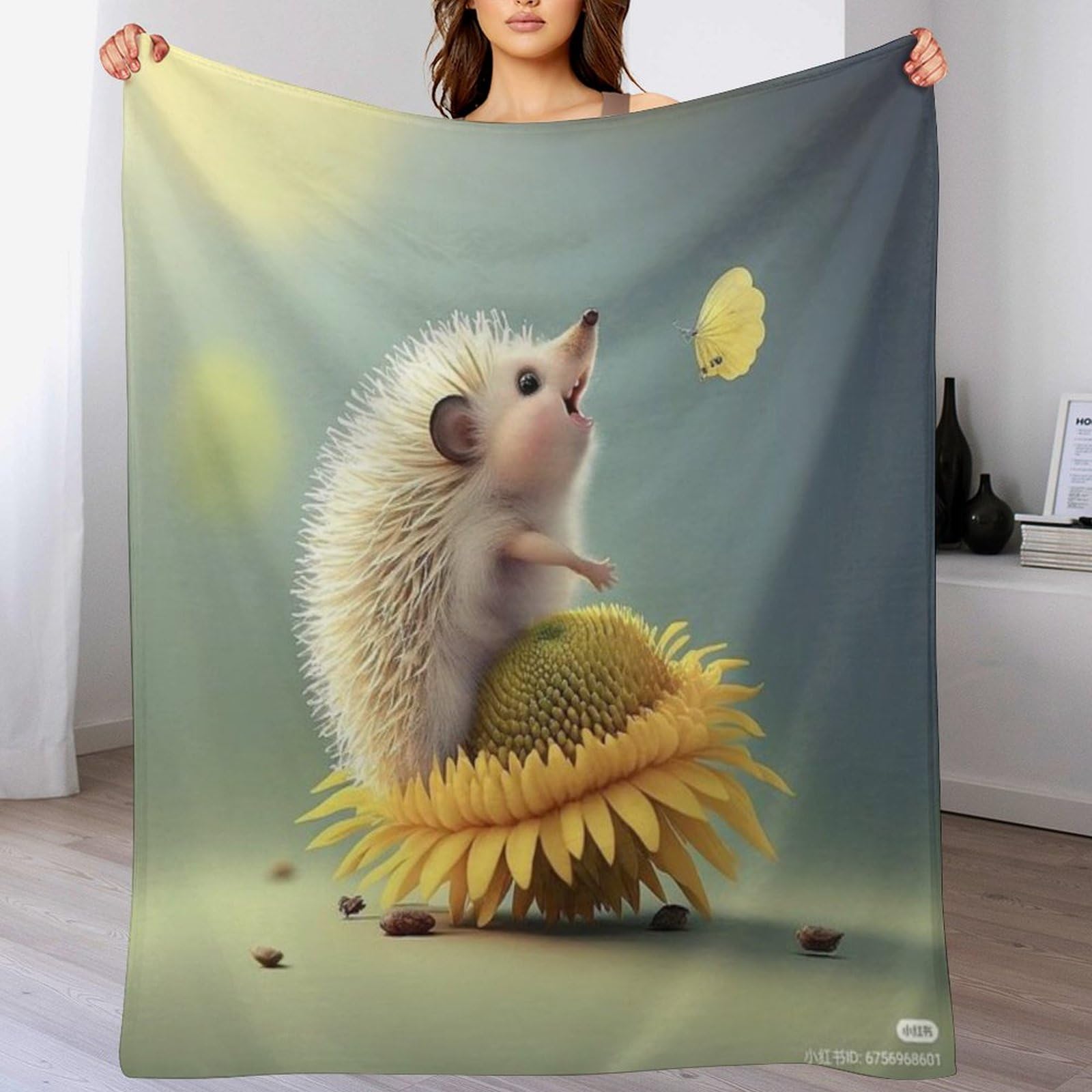 Couverture hérisson douce flannel pour créer un nid douillet au lit