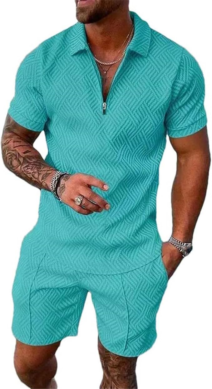 Printed Men's Casual Sets Short Sleeve Shirt Shorts Sportwear Suit Male Clothing
