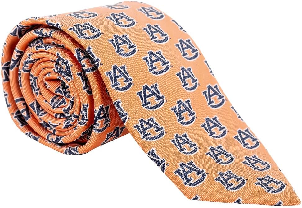 Desert Cactus Auburn University Neck Tie AU Tigers 100% Polyester Necktie with Logo, Officially Licensed (Tie C)
