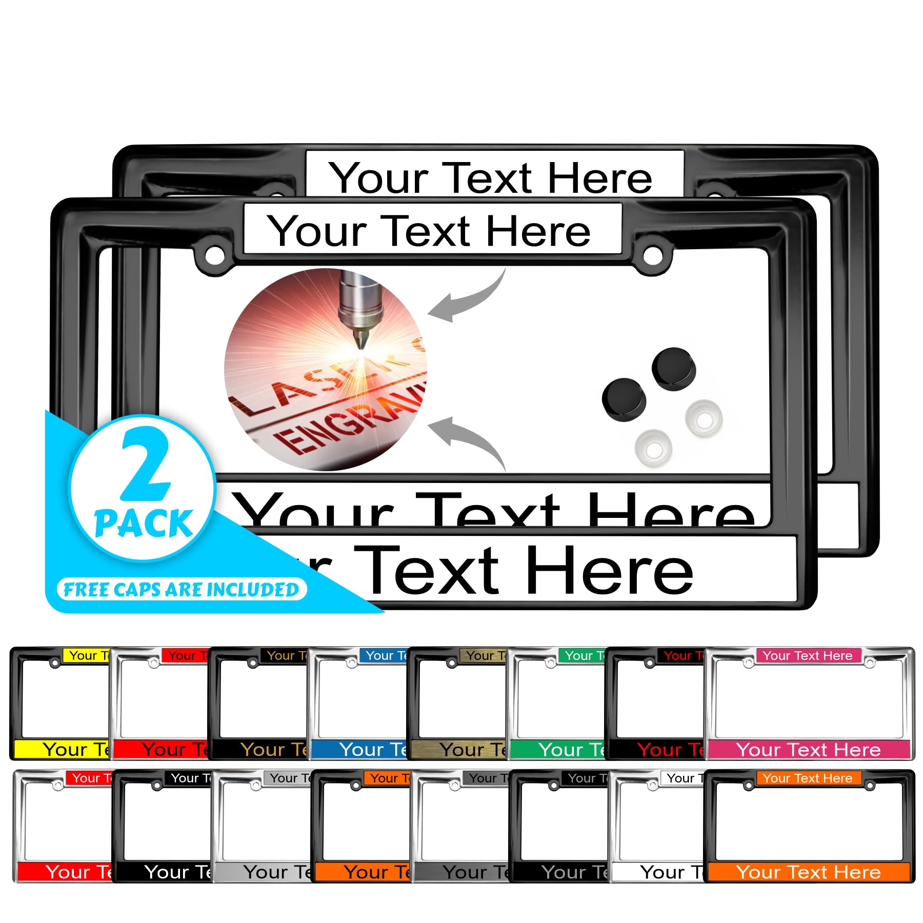 Custom Personalized Heavy Duty Metal Laser Engraved Car License Plate Frame wit - Picture 45 of 113