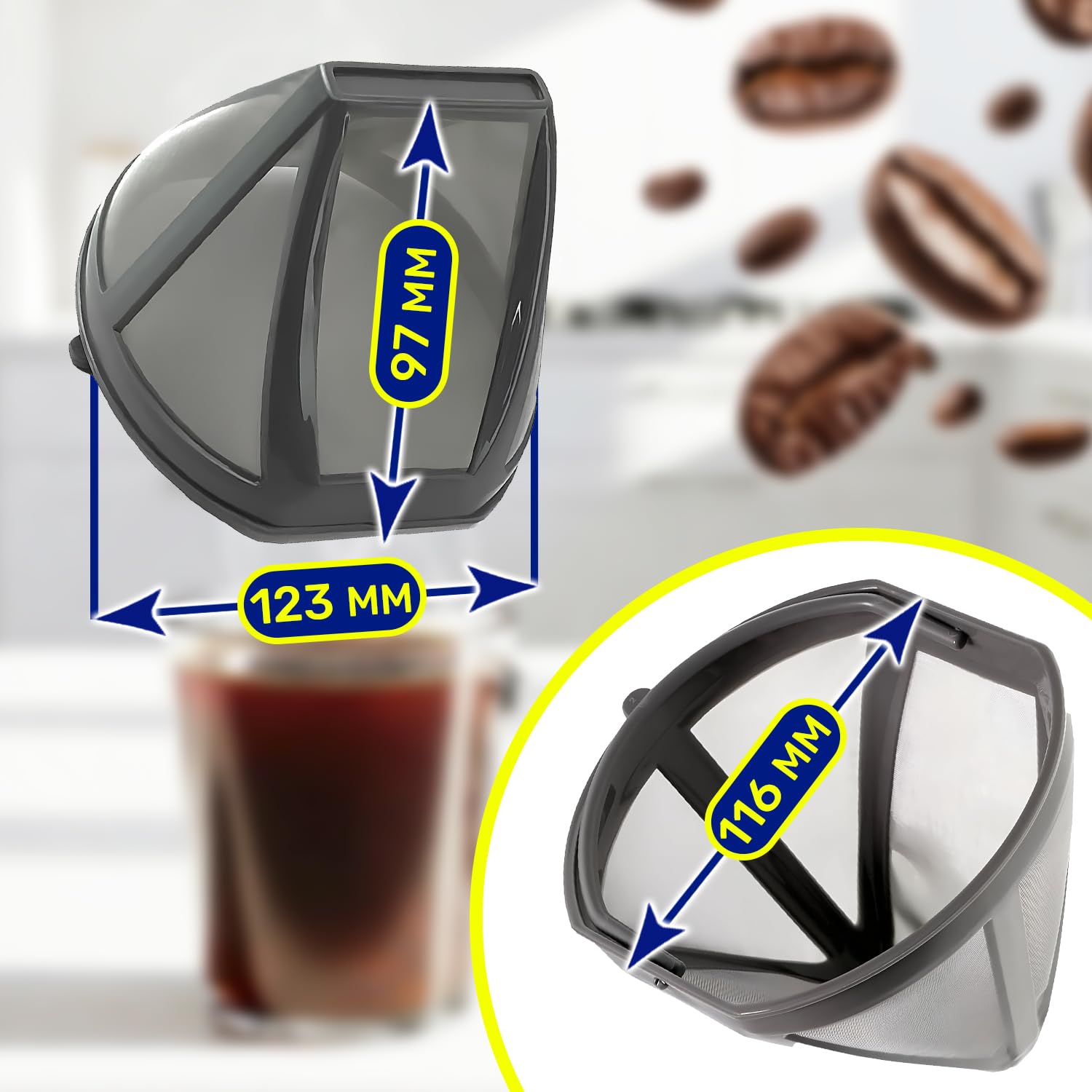 Filtro Caffe Permanente per Macchina Caffe Americano con Codice Originale 693410927 per Smeg DCF02 DCF01 - MONTERAL