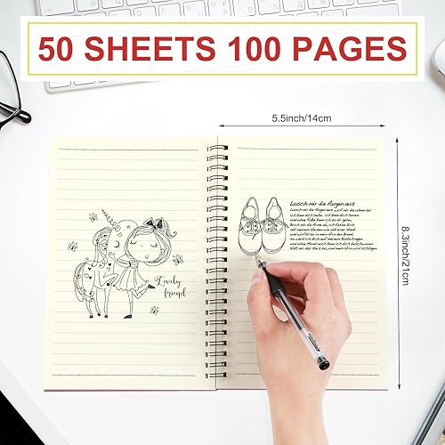 Miniatura 3 de Yahenda Cuaderno de espiral con rayas universitarias, cuadernos forrados de 8.3 x 5.5 pulgadas, cuadernos de notas A5 a granel, cuadernos de papel