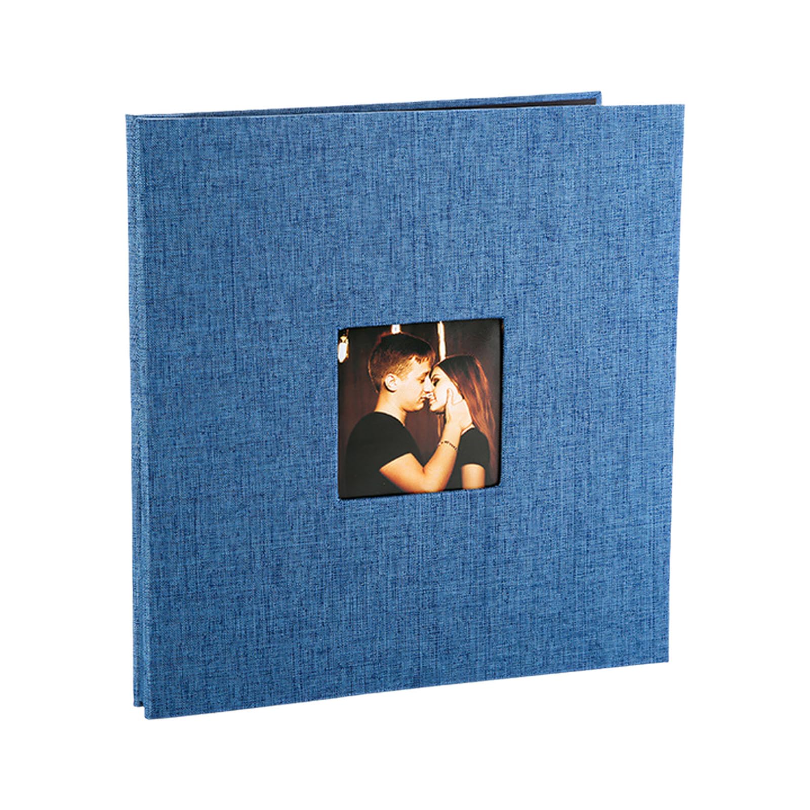 hogtnd Scrapbook Album with Linen Cover, Plastic Film and Self-Adhesive Photo for Shop Window to Capture Special Moments Self-Adhesive Scrapbook