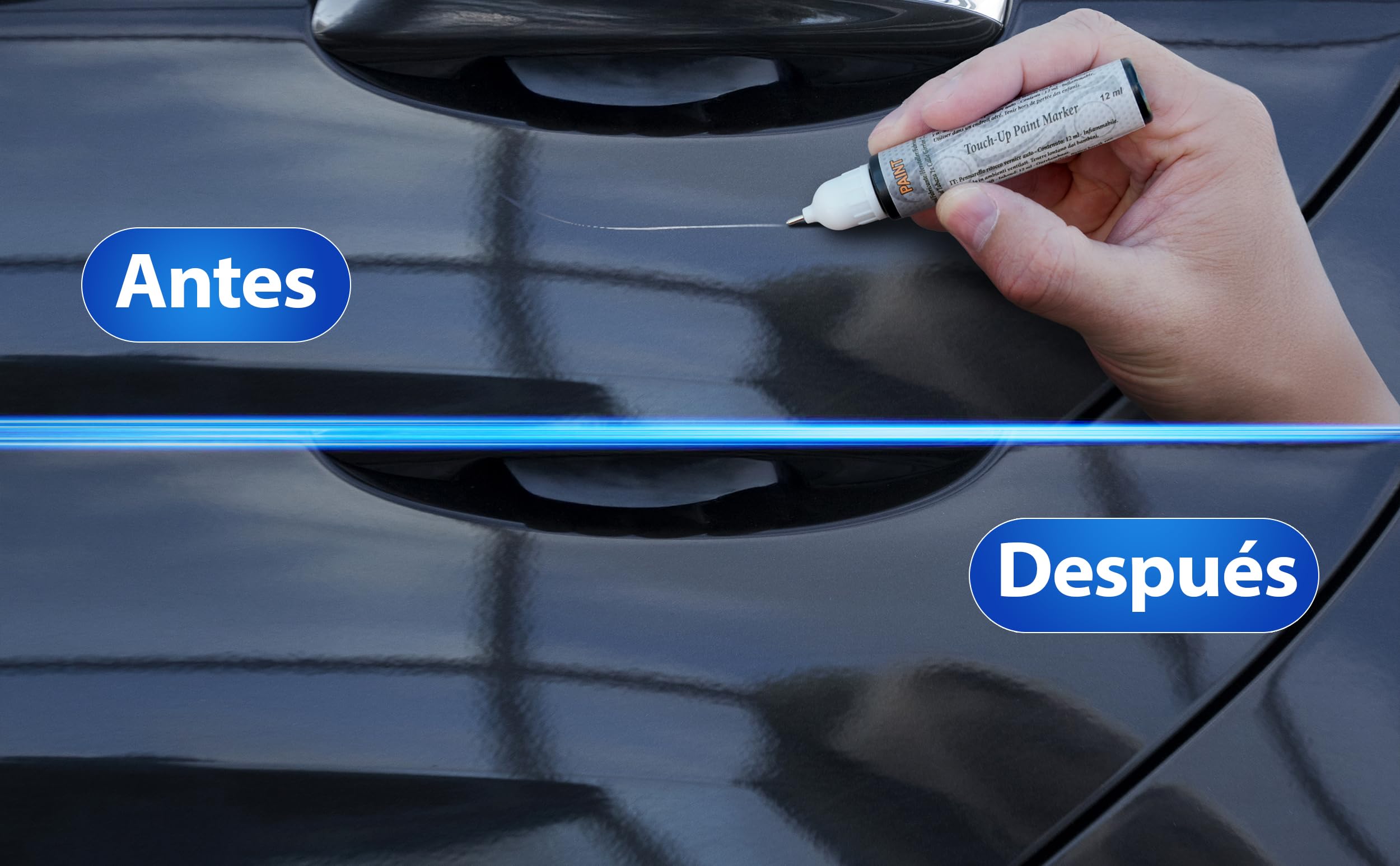Reparador Arañazos Coche, Lápiz Retoque Automóvil, Bolígrafo Reparaarañazos, 2 Piezas Pintura Retoque Citroen con Base + Laca, Fabricado en España (EWP BLANCO BANQUISE)