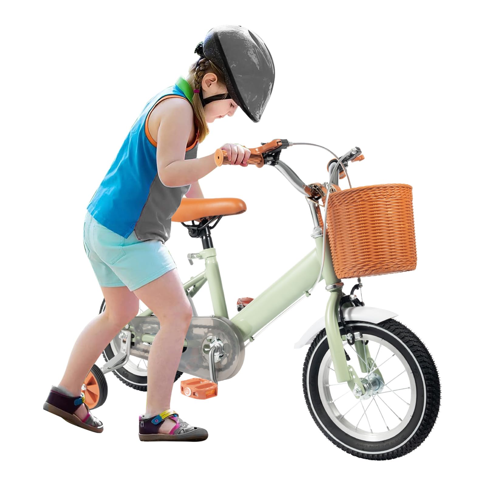 Fahrrad 12 Zoll, Kinderfahrrad Upgraded mit verstellbarem Sitz, Dualbremsen und Stützrädern, Trainingsfahrrad für Jungen & Mädchen, Höhenverstellbarer, Geeignet für Anfänger Fahrer