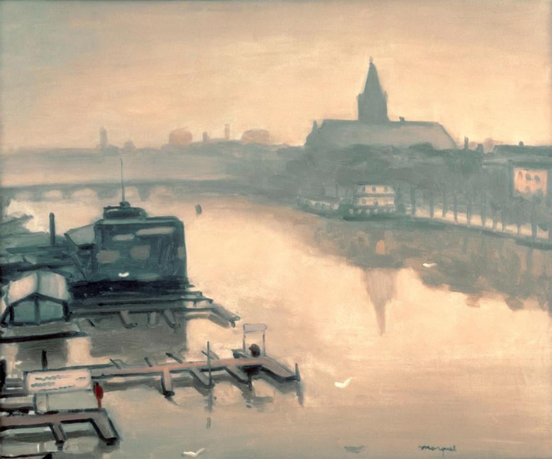ARTXLXXBN Famous Print Painting Colorful Art Print View of Amstelhotel by Albert Marquet Canvas Art Decorations for Home Decor 60x90cm