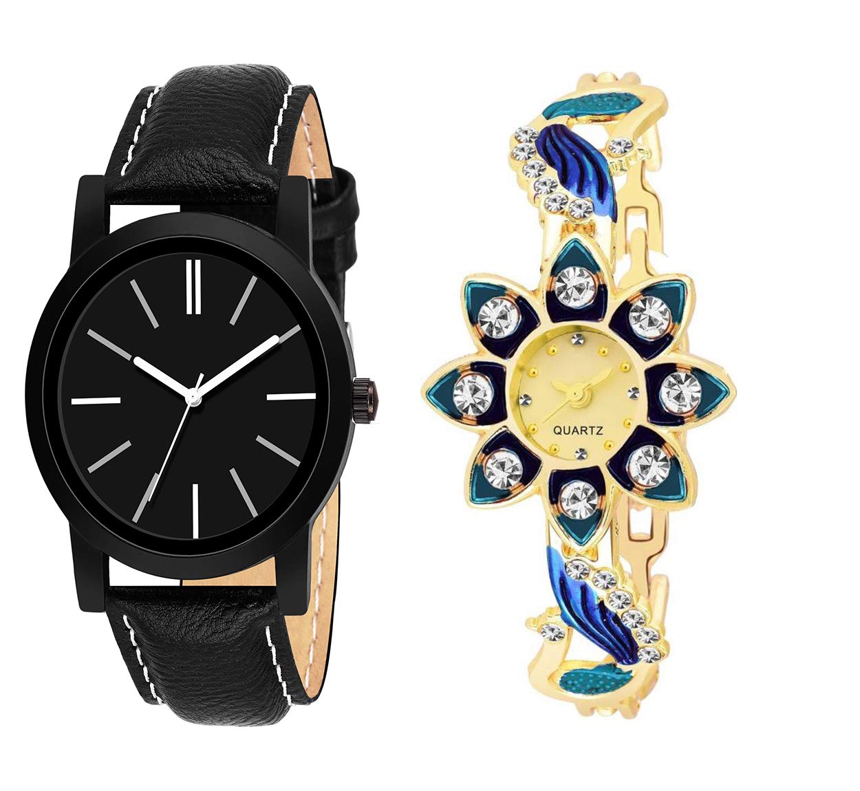 RPS Fashion with Device of RBranded Analogue Quartz Movement Black Color Couple Combo Watch for Men and Women and Girls and Boys (B07X6FWFBK) Amazon Price History, Amazon Price Tracker