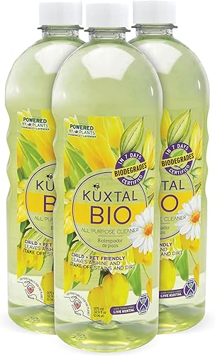 KUXTAL Limpiador líquido para suelos, paquete de 3 (98.90 onzas líquidas), biodegradable y ecológico con ingredientes naturales, elimina el polvo y