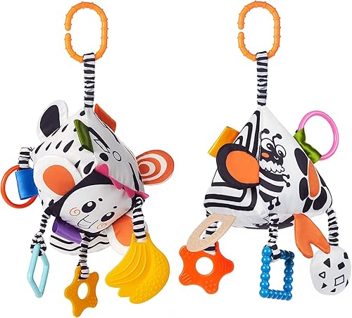 TUMAMA Juguetes para bebés de alto contraste, juguetes infantiles en blanco y negro de 0 a 3 meses para recién nacidos, juguetes sensoriales suaves