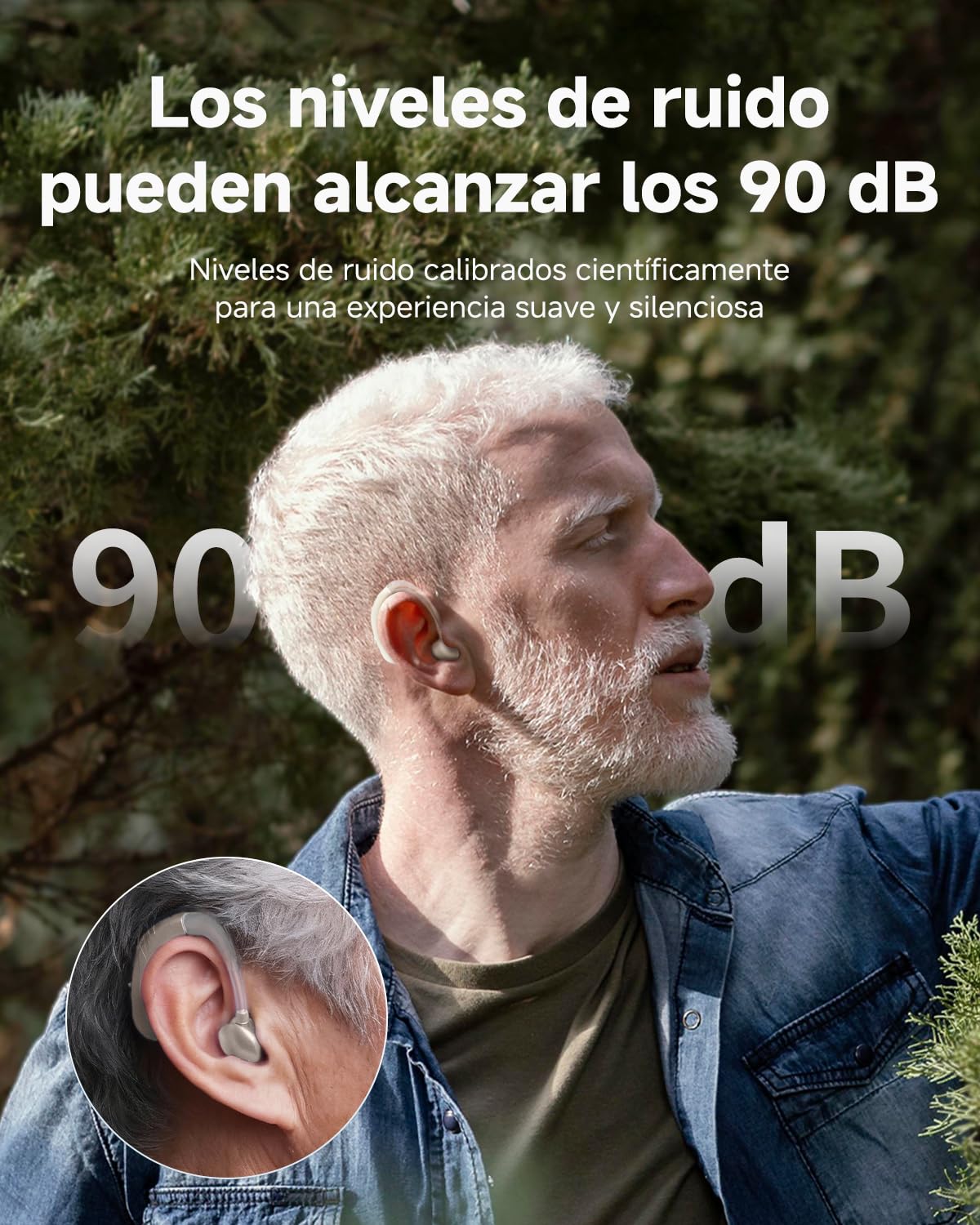 Britzgo 1204 Audífonos Recargables para Personas Mayores, Voces Claras y Naturales, Reducción Inteligente de Ruido, Cómodos y Ligeros, Hasta 40H de Uso, Diseño Discreto con 1 Año de Reemplazo Gratuito